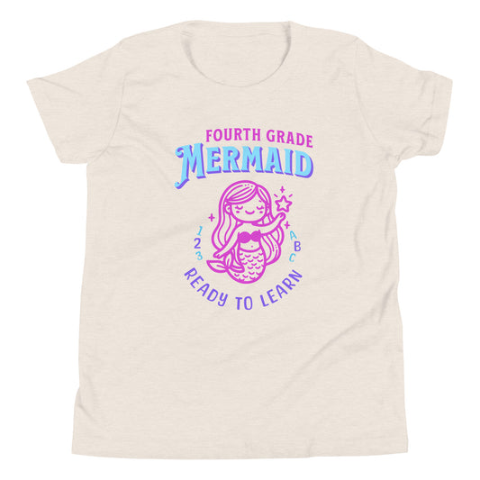 Fourth Grade Mermaid Ready-to-Learn Kids and Girls Youth T-Shirt