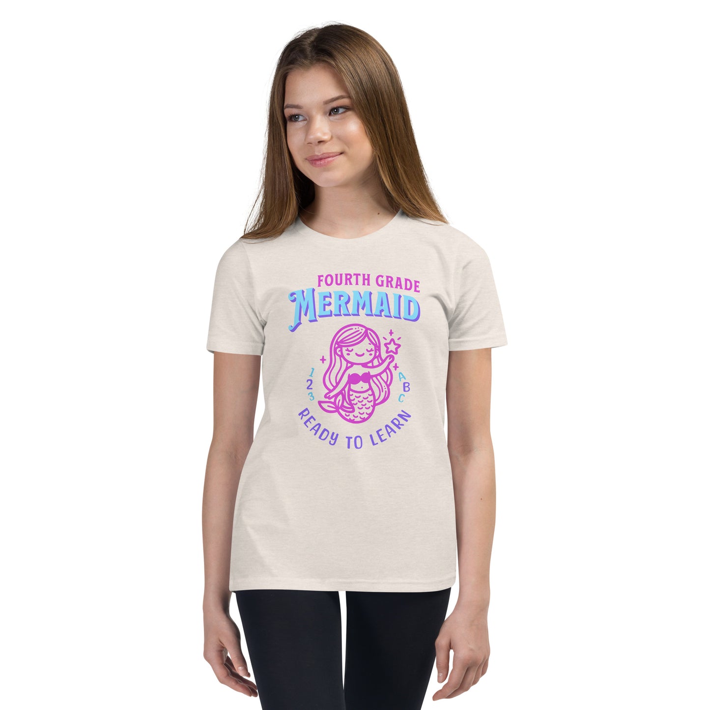 Fourth Grade Mermaid Ready-to-Learn Kids and Girls Youth T-Shirt