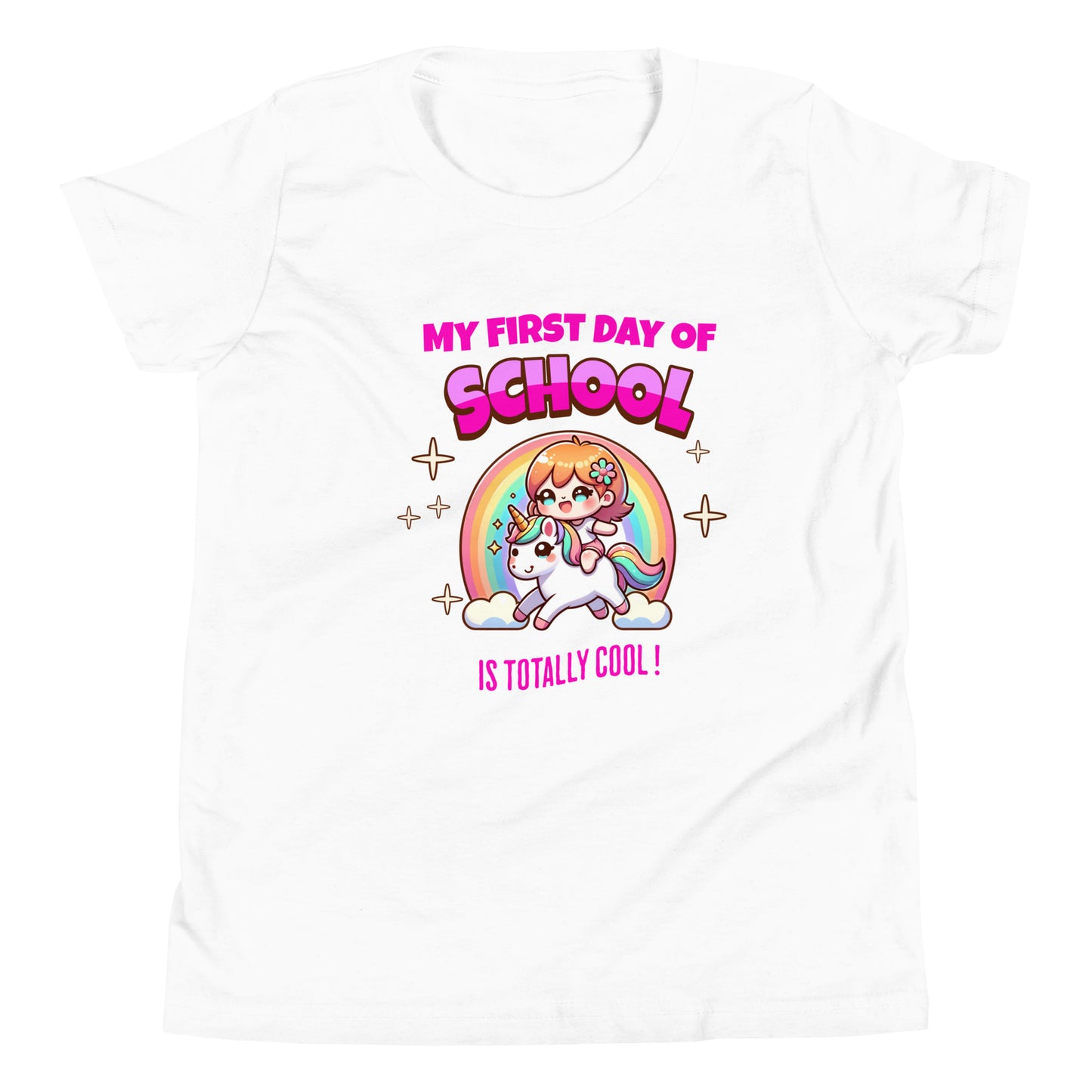 First Day of School Magical Unicorn Ride Back-to-School Girl and Kids T-Shirt