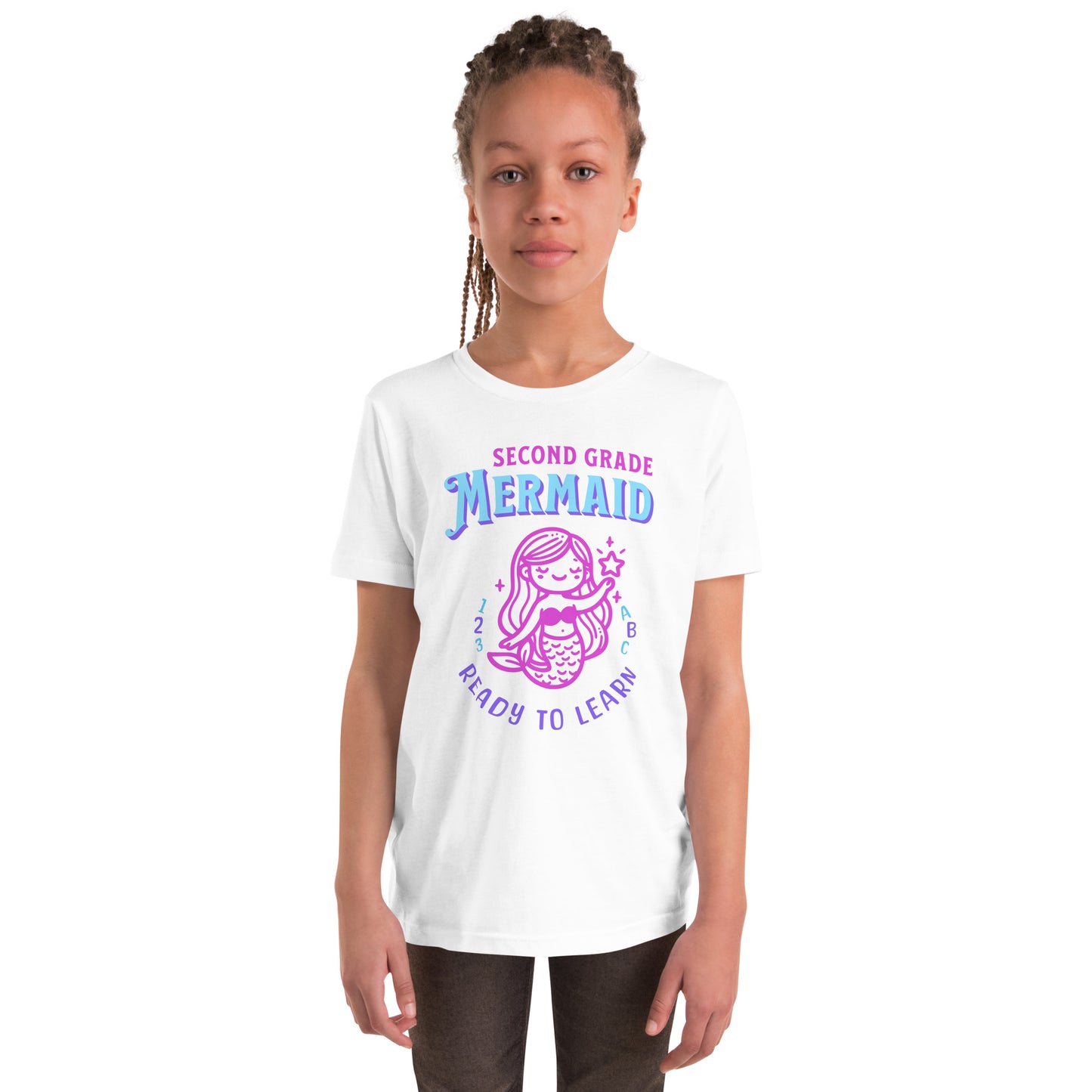 Second Grade Mermaid Ready-to-Learn Kids and Girls Youth T-Shirt