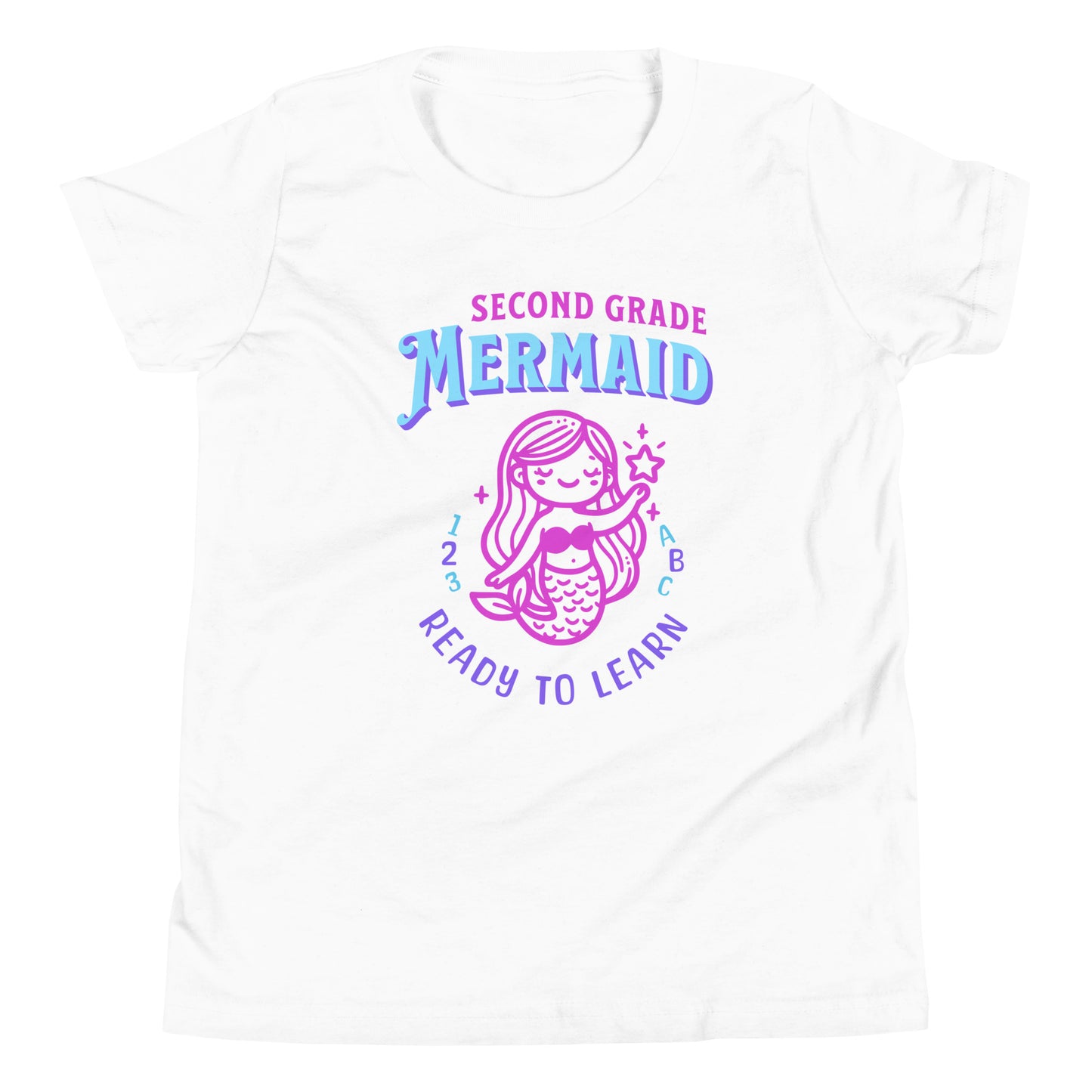 Second Grade Mermaid Ready-to-Learn Kids and Girls Youth T-Shirt