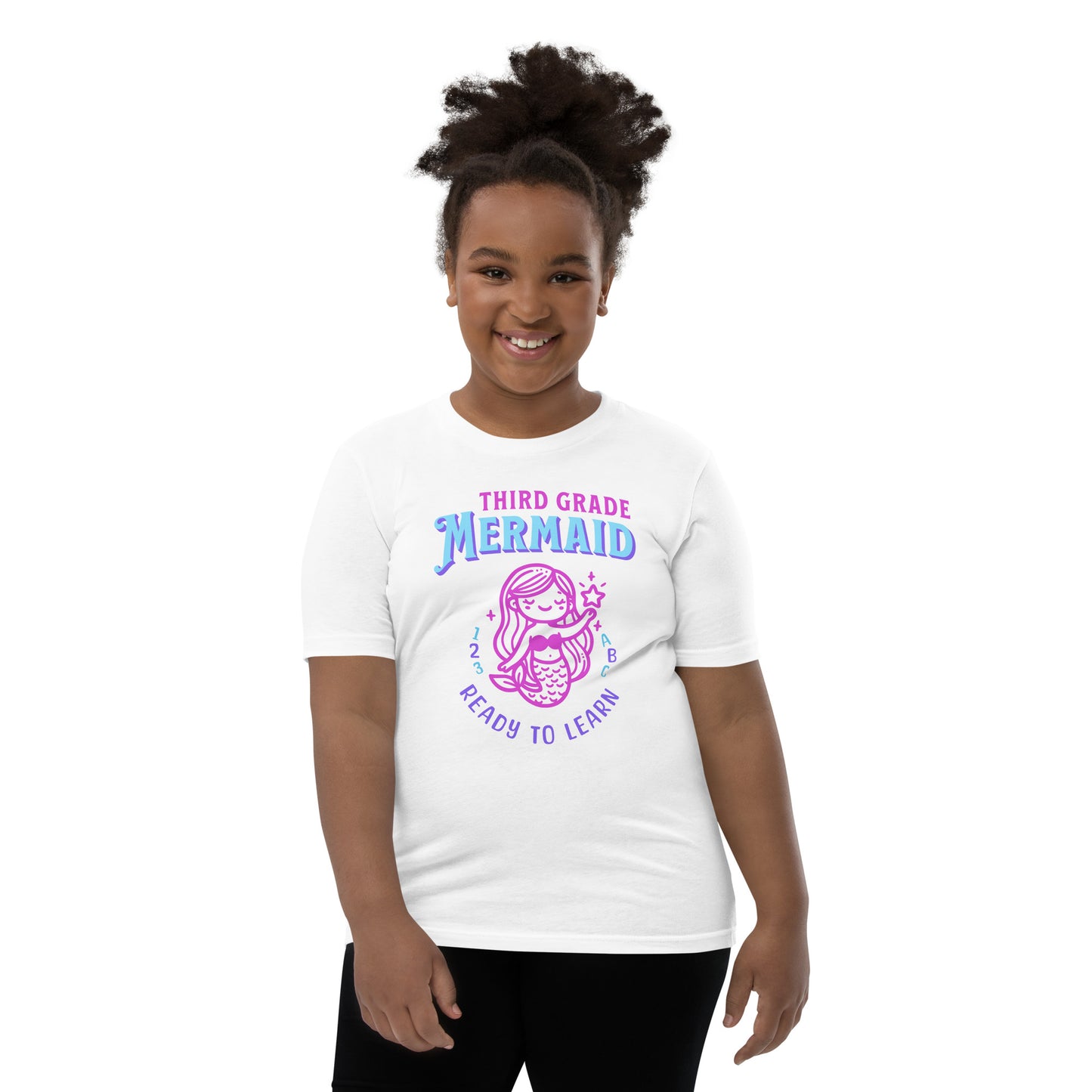 Third Grade Mermaid Ready-to-Learn Kids and Girls Youth T-Shirt