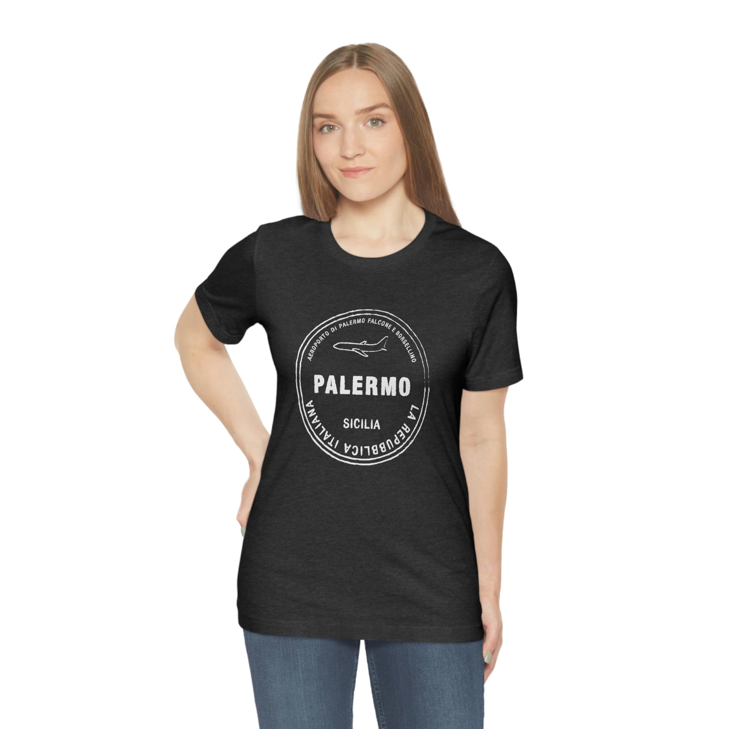 Palermo Sicily Italy Passport Stamp Vacation Travel Unisex T-shirt