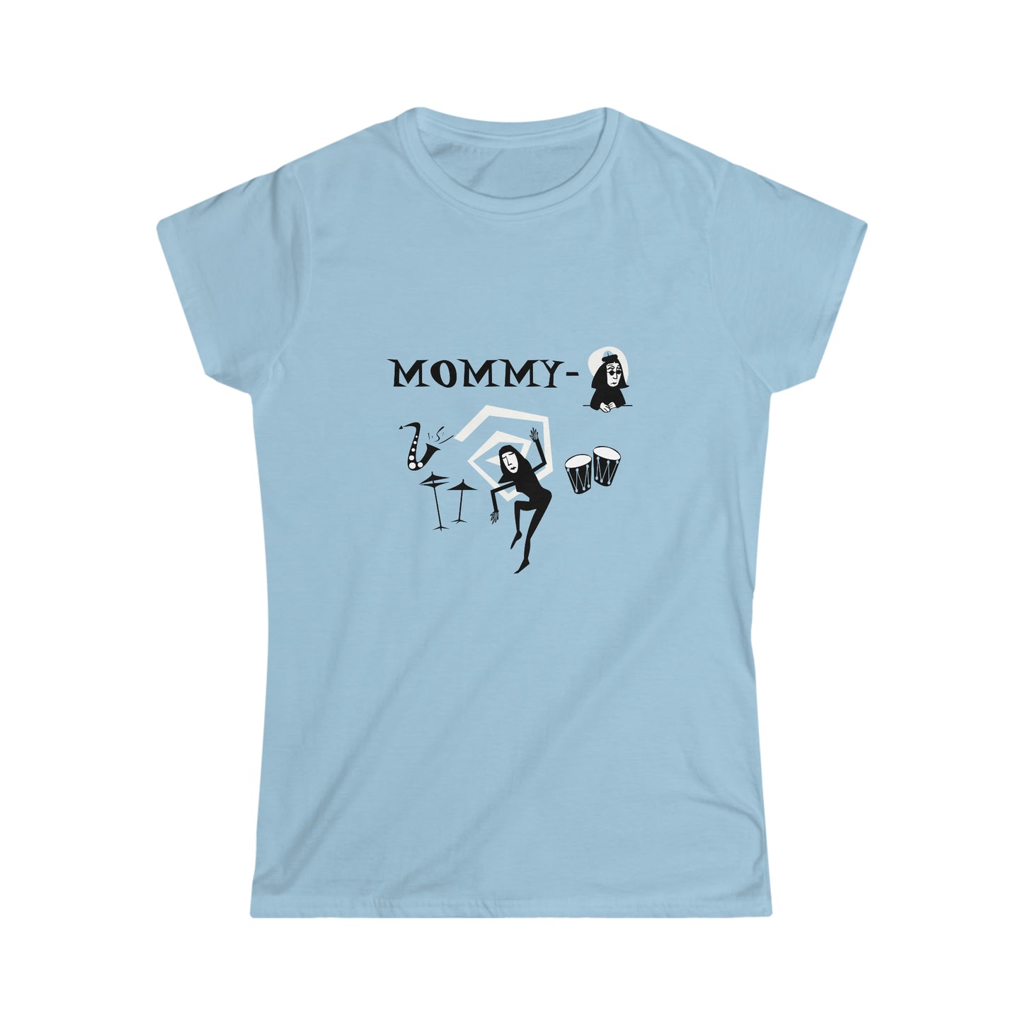 Mother's Day T-shirt - Cool Mommy-O Beatnik Dancer Women's Softstyle Light Bkg