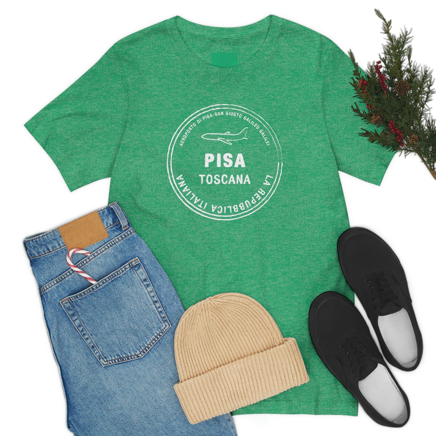 Pisa Italy Passport Stamp Vacation Travel Souvenir Unisex T-shirt