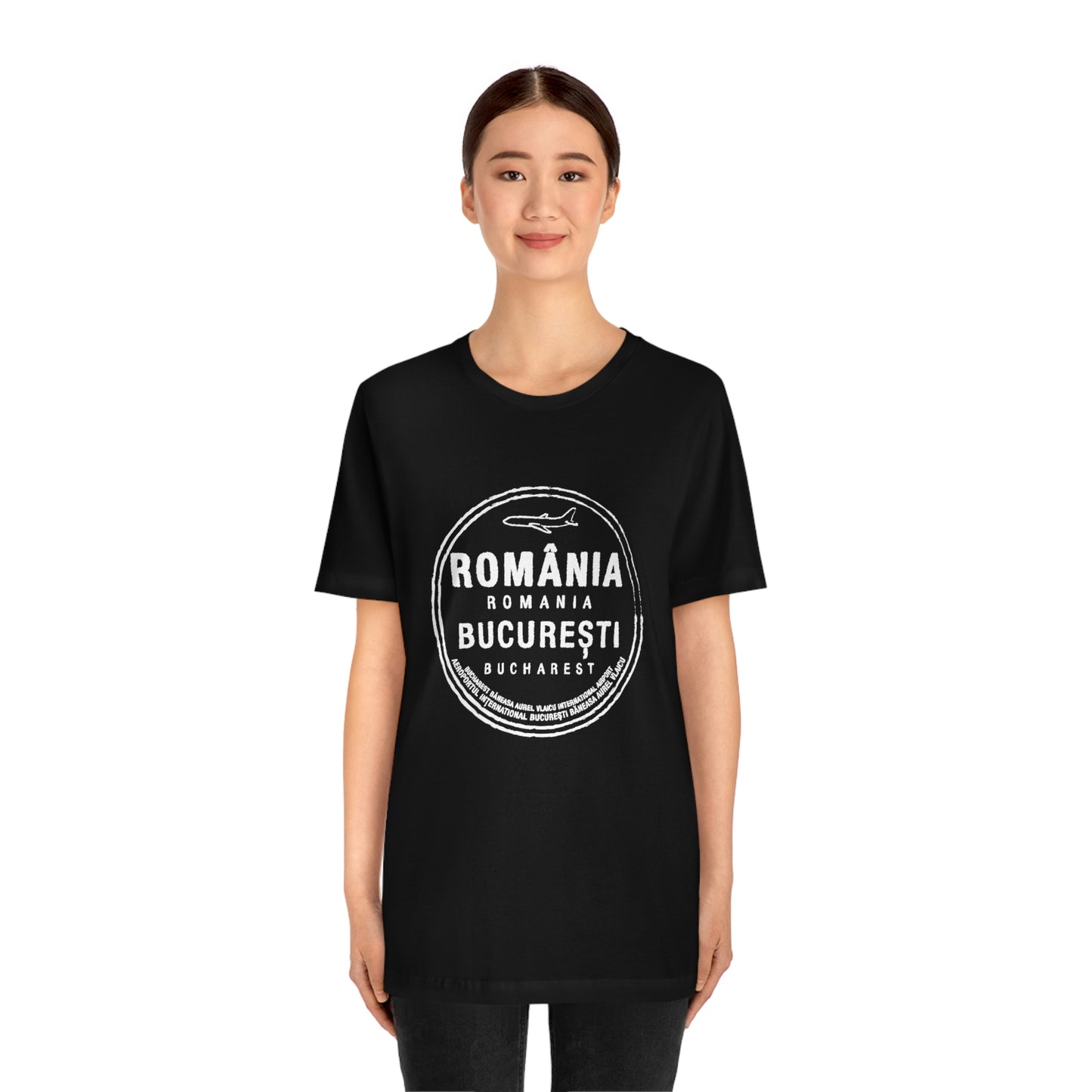 Bucharest Baneasa Romania Airport Passport Stamp Vacation Travel Unisex T-shirt