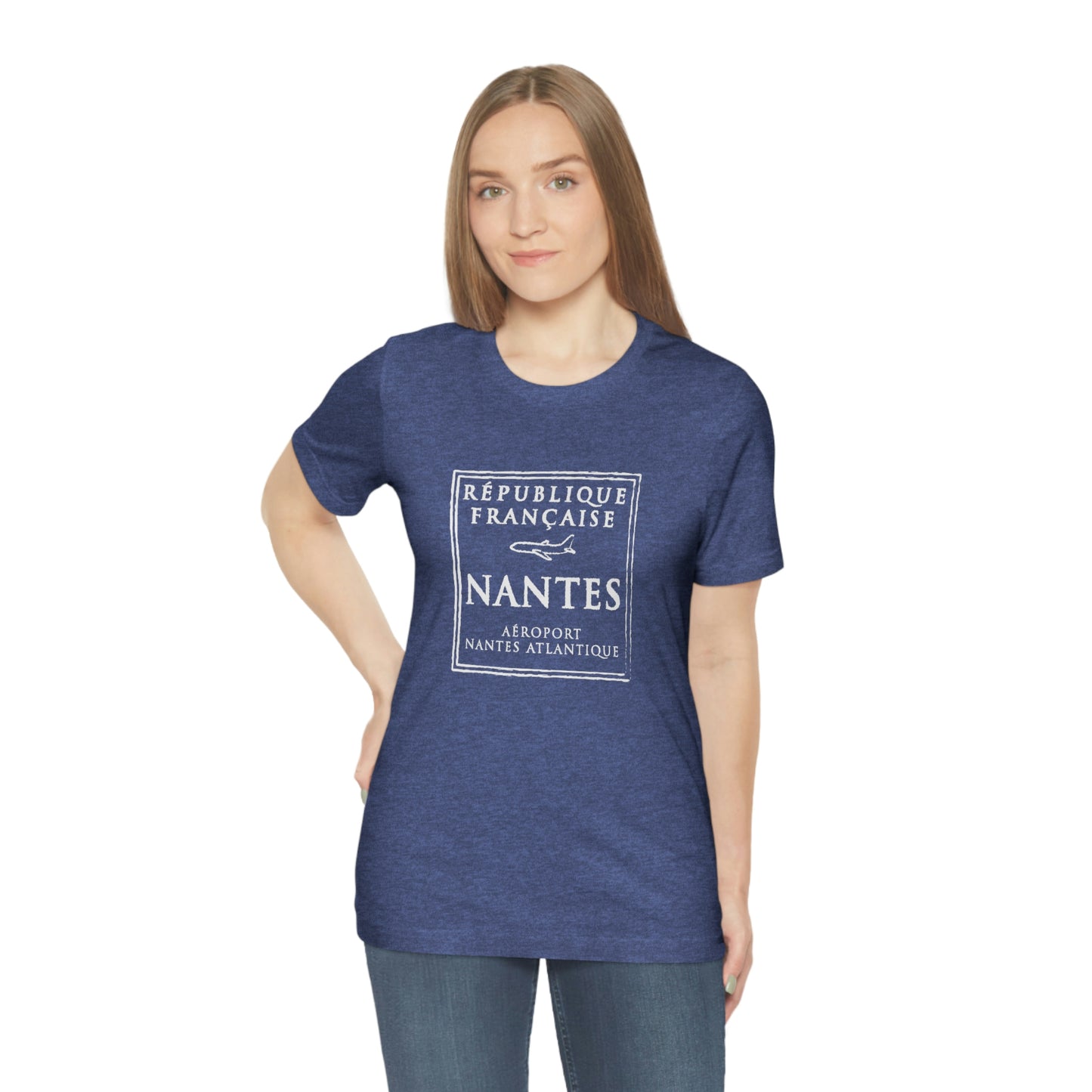 Nantes France Passport Stamp Vacation Travel Souvenir Unisex T-shirt