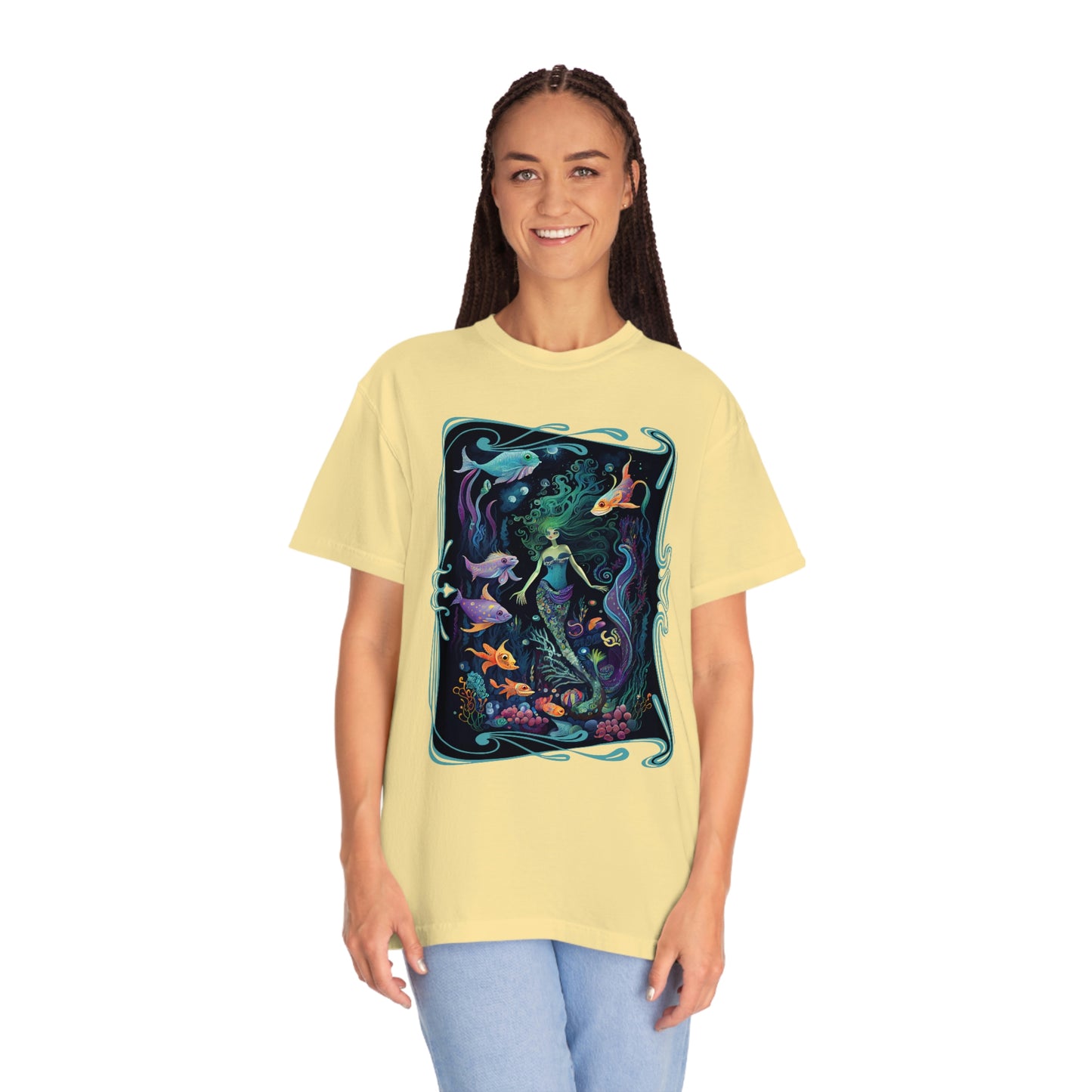 Mermaid Garden Mermaidcore Fairycore Unisex Garment-Dyed T-shirt