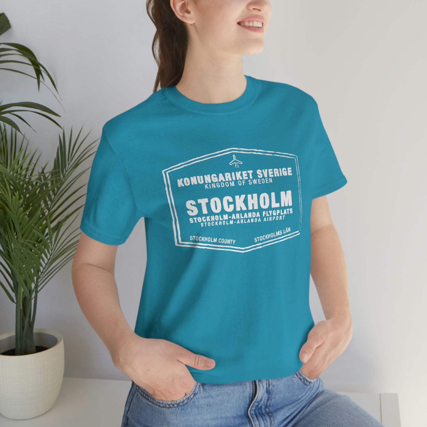 Stockholm Sweden Passport Stamp Vacation Travel Unisex T-shirt