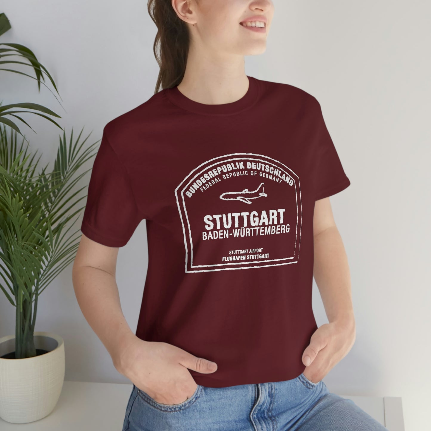 Stuttgart Germany Passport Stamp Vacation Travel Unisex T-shirt