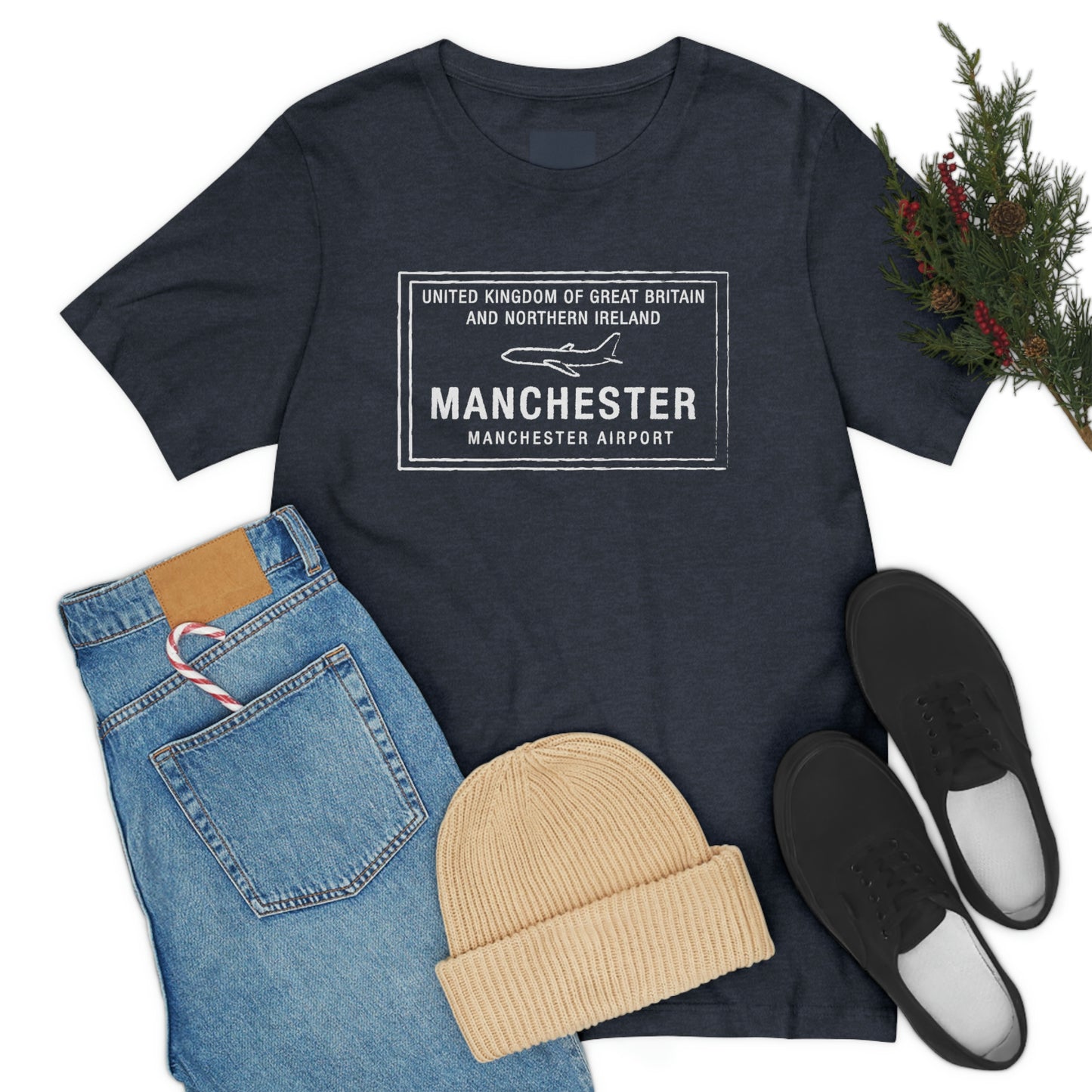 Manchester UK Passport Stamp Vacation Travel Unisex T-shirt