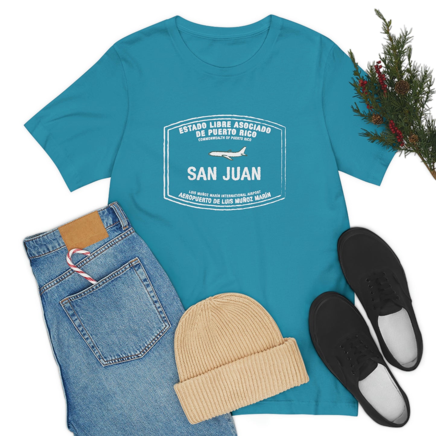 San Juan Puerto Rico Passport Stamp Vacation Travel Unisex T-shirt