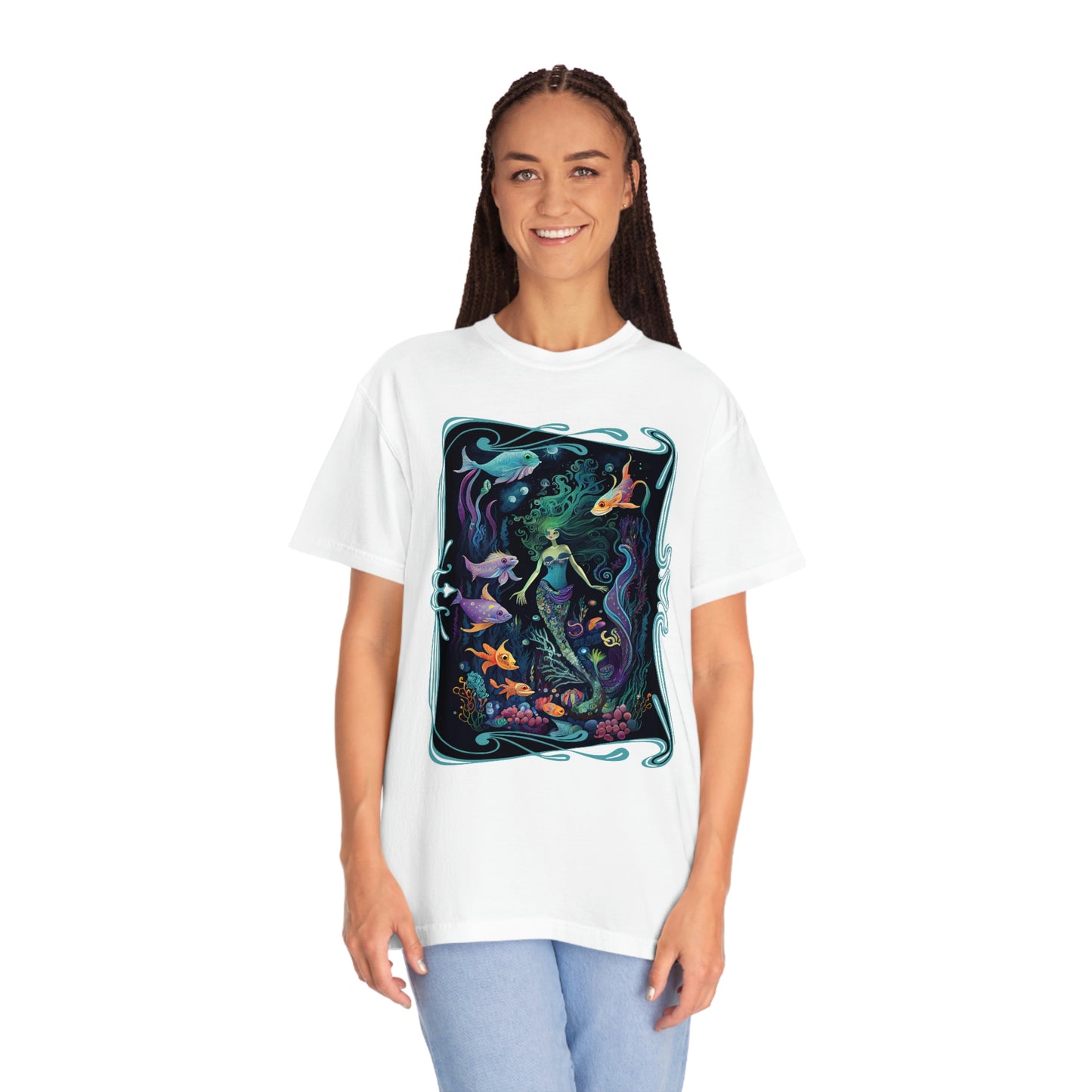 Mermaid Garden Mermaidcore Fairycore Unisex Garment-Dyed T-shirt