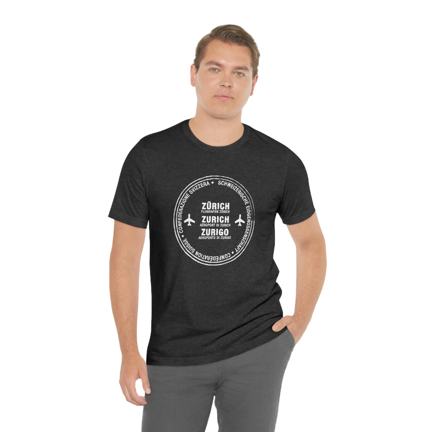 Zurich Switzerland Passport Stamp Vacation Travel Unisex T-shirt