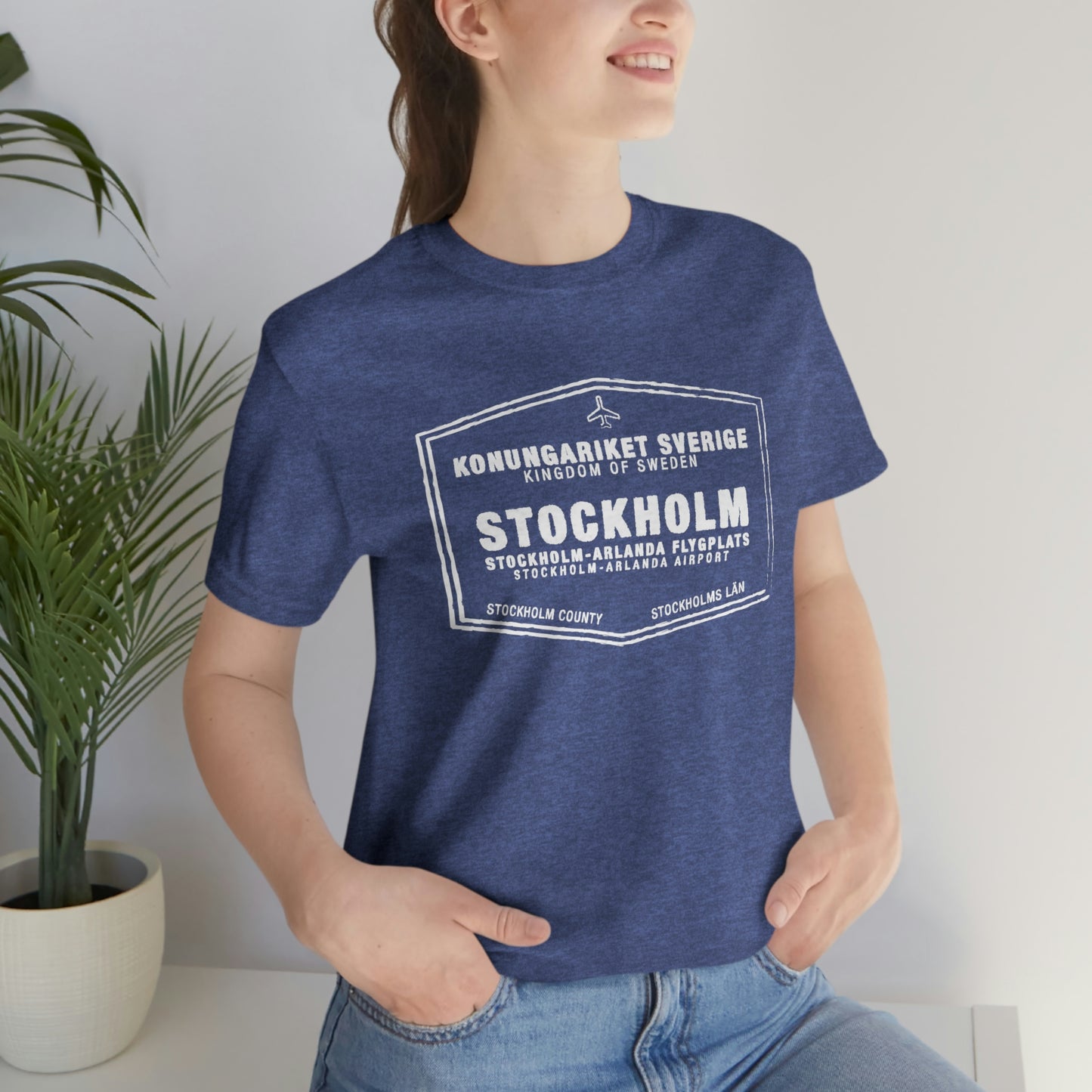 Stockholm Sweden Passport Stamp Vacation Travel Unisex T-shirt