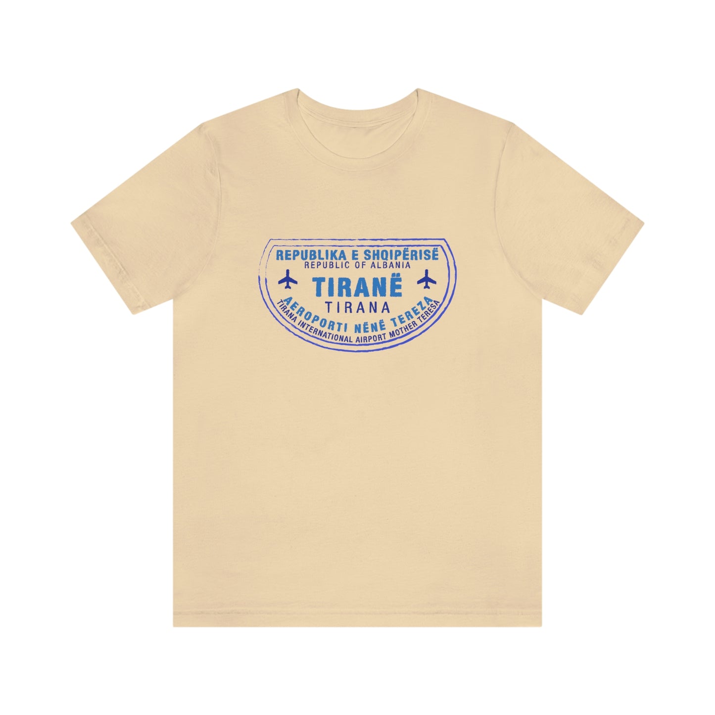 Tirana International Airport Nënë Tereza Passport Stamp Vacation Travel Unisex T-shirt