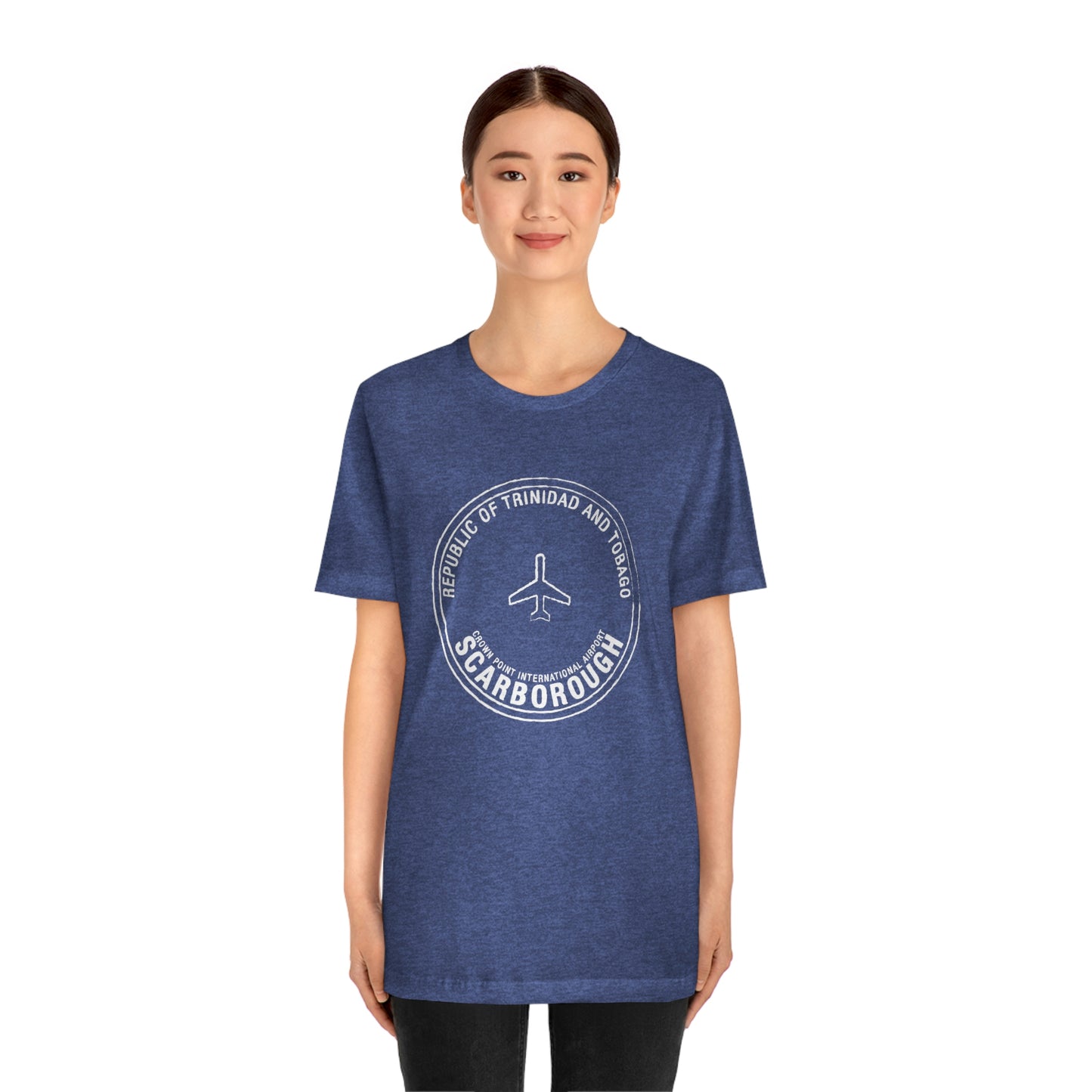 Scarborough Crown Point International Airport Trindad and Tobago Passport Stamp Vacation Travel Unisex T-shirt