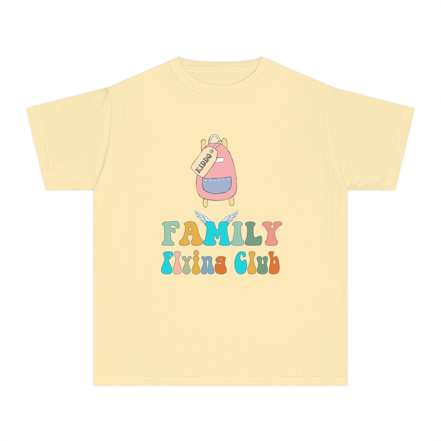 Family Flying Club - Kiddo Backpack - Family Matching Shirts - Youth Midweight Tee