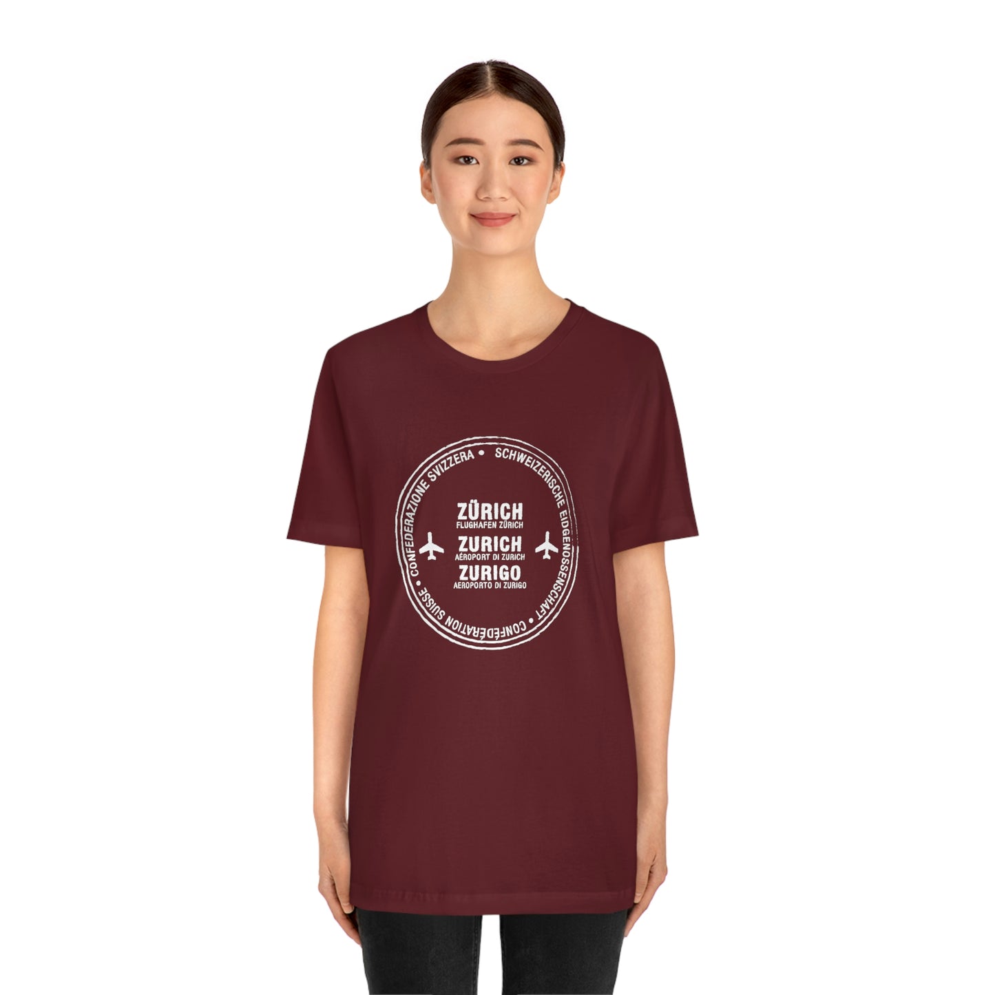 Zurich Switzerland Passport Stamp Vacation Travel Unisex T-shirt