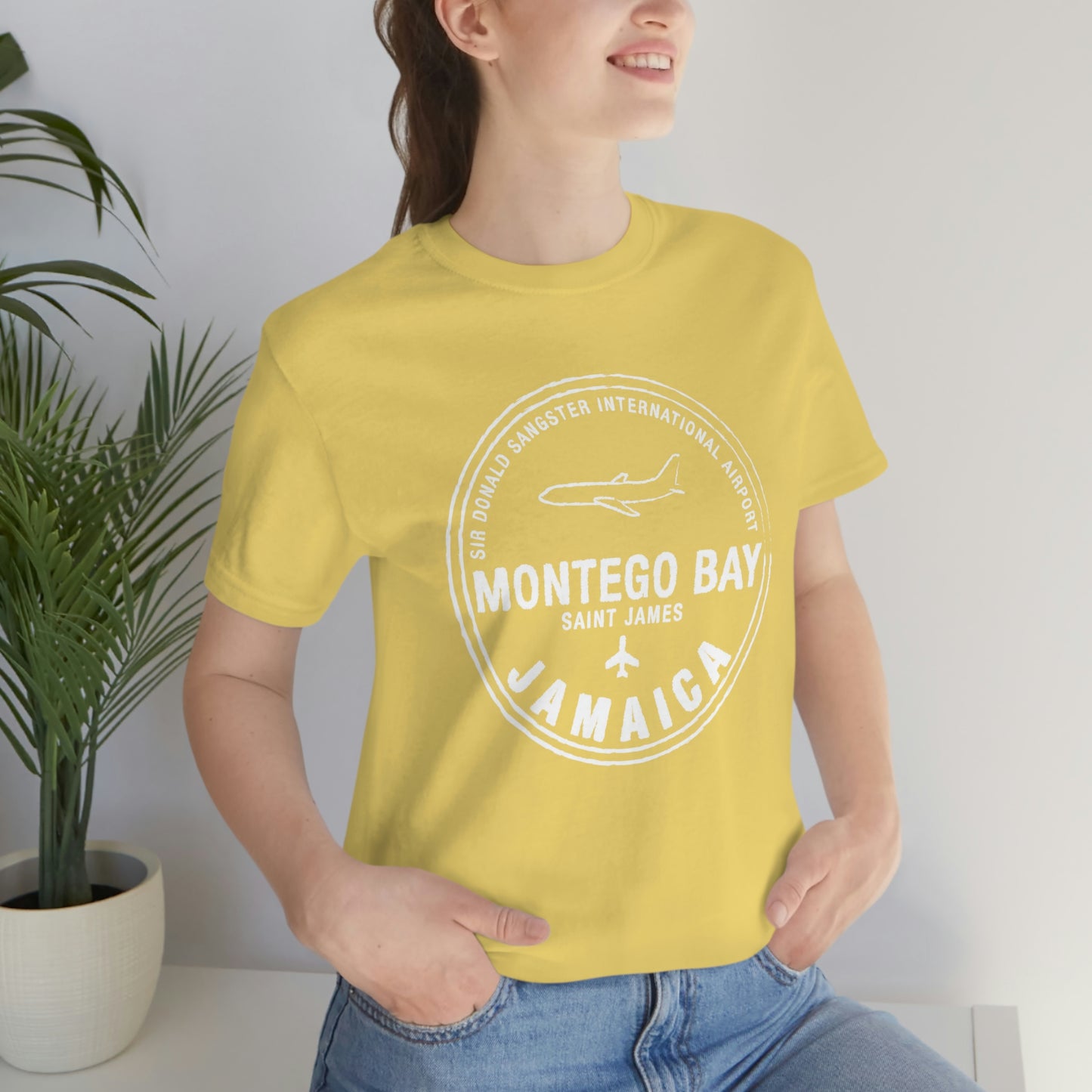 Montego Bay Jamaica Passport Stamp Vacation Travel Unisex T-shirt