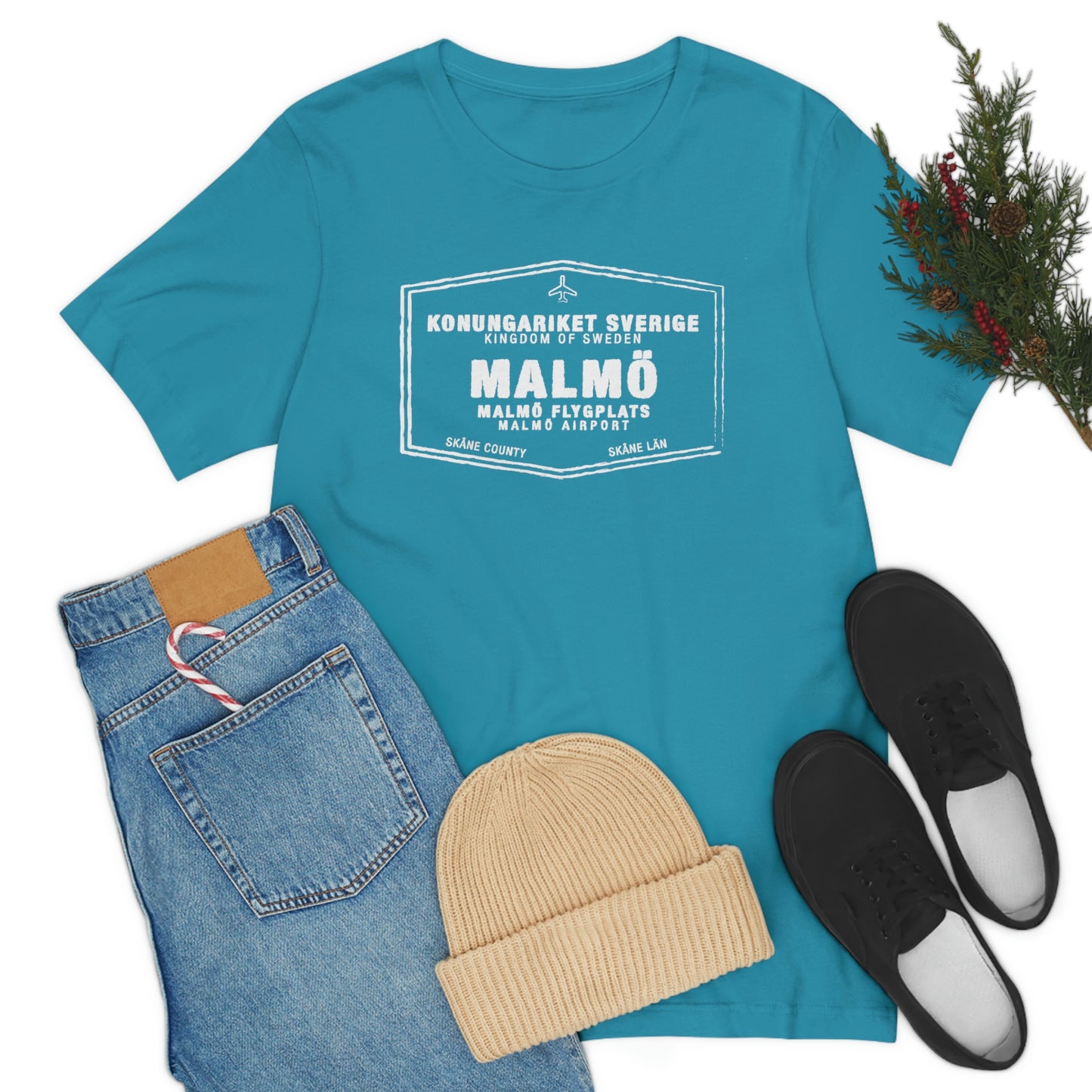 Malmo Sweden Passport Stamp Vacation Travel Unisex T-shirt