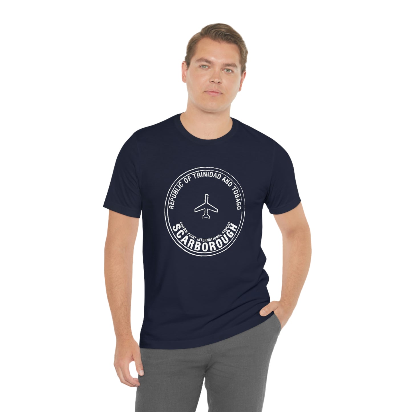 Scarborough Crown Point International Airport Trindad and Tobago Passport Stamp Vacation Travel Unisex T-shirt