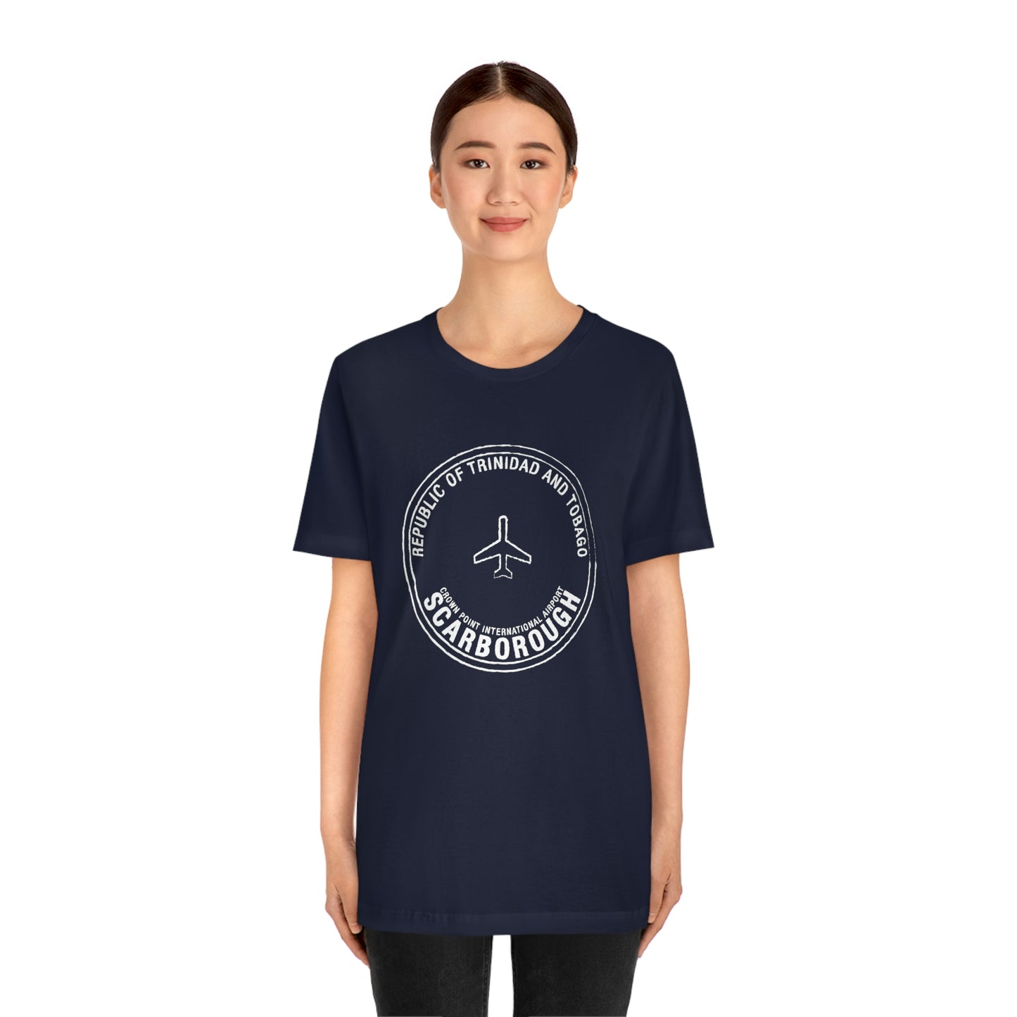 Scarborough Crown Point International Airport Trindad and Tobago Passport Stamp Vacation Travel Unisex T-shirt