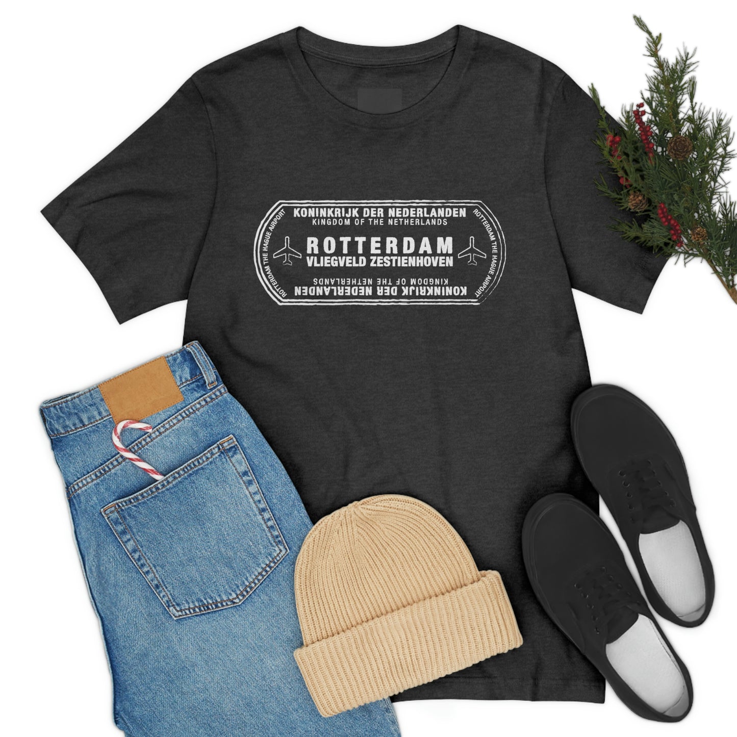 Rotterdam Netherlands Passport Stamp Vacation Travel Unisex T-shirt