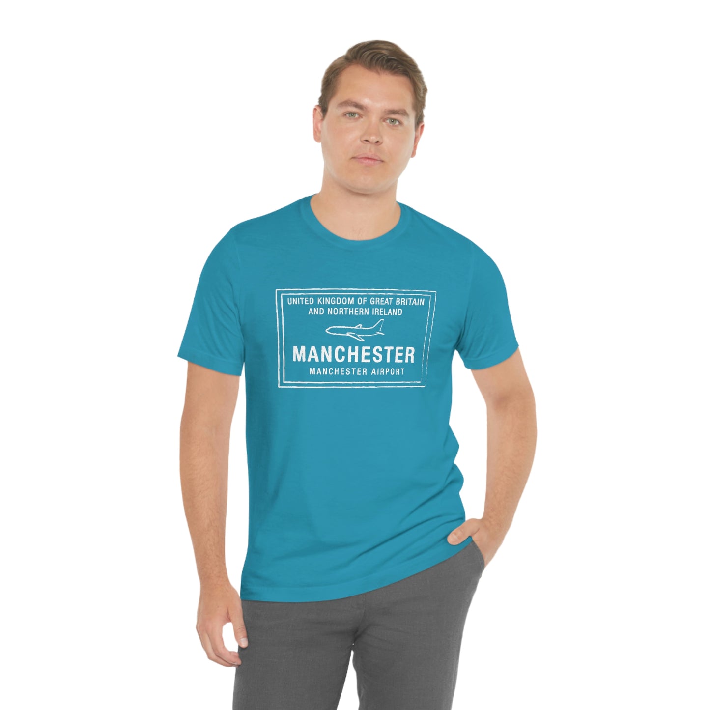 Manchester UK Passport Stamp Vacation Travel Unisex T-shirt