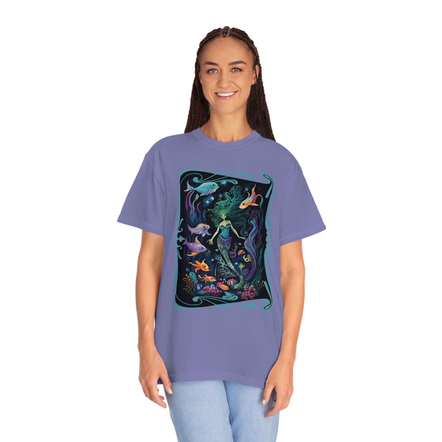 Mermaid Garden Mermaidcore Fairycore Unisex Garment-Dyed T-shirt