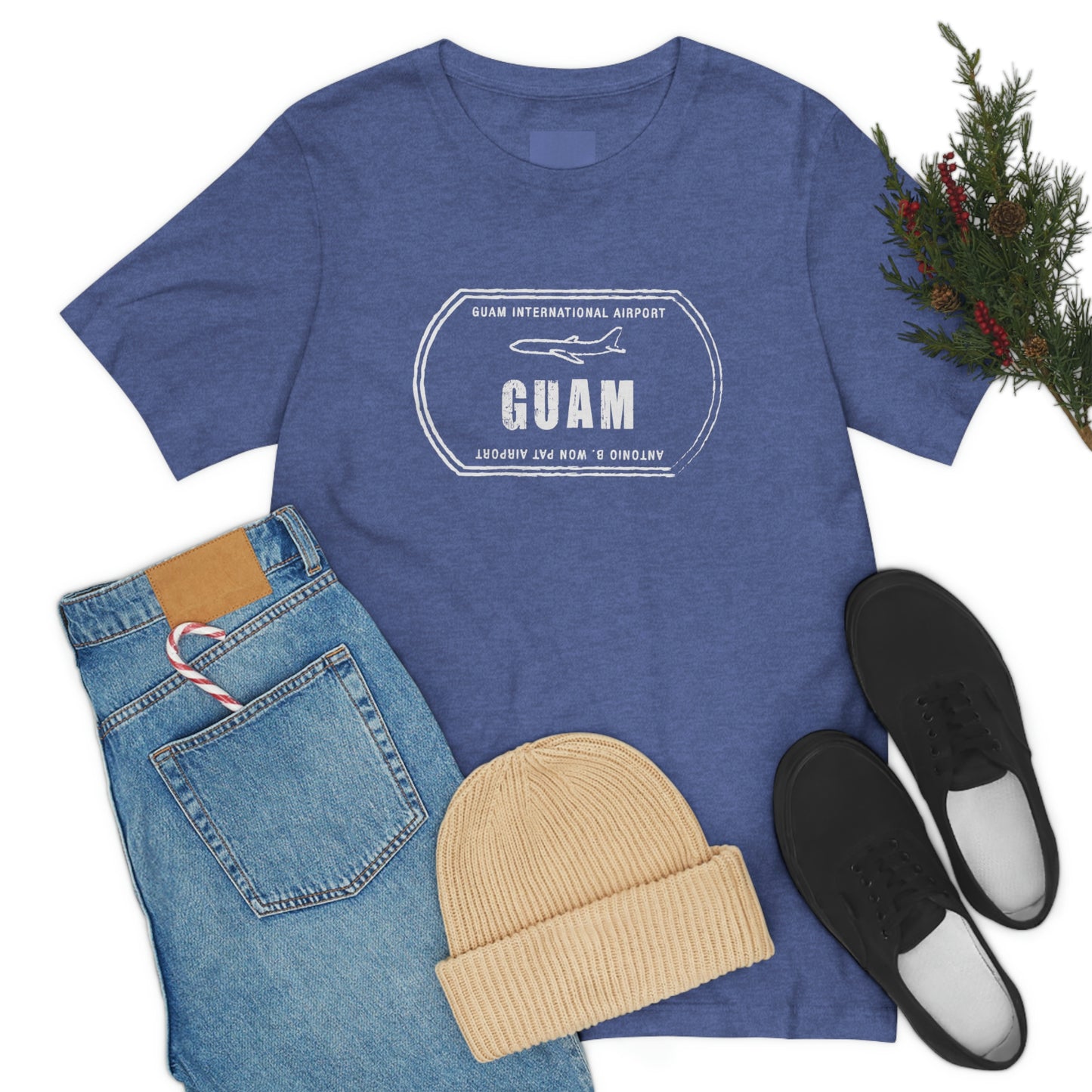 Guam Airport Passport Stamp Vacation Travel Unisex T-shirt