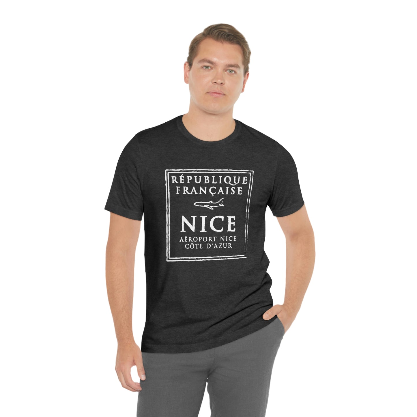 Nice France Passport Stamp Vacation Travel Unisex T-shirt