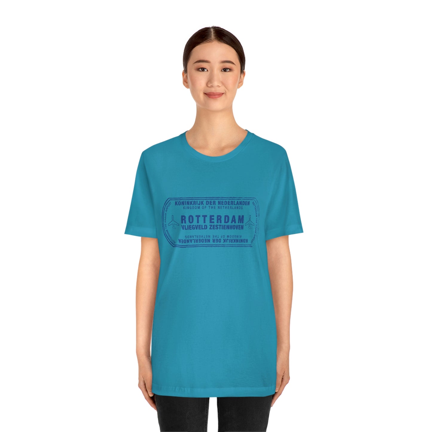 Rotterdam Netherlands Passport Stamp Vacation Travel Unisex T-shirt - Light