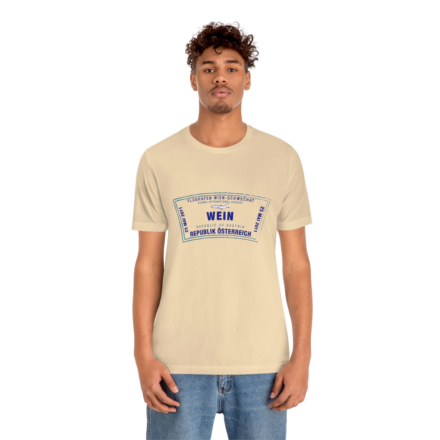 Wein Vienna International Airport Passport Stamp Vacation Travel Unisex T-shirt