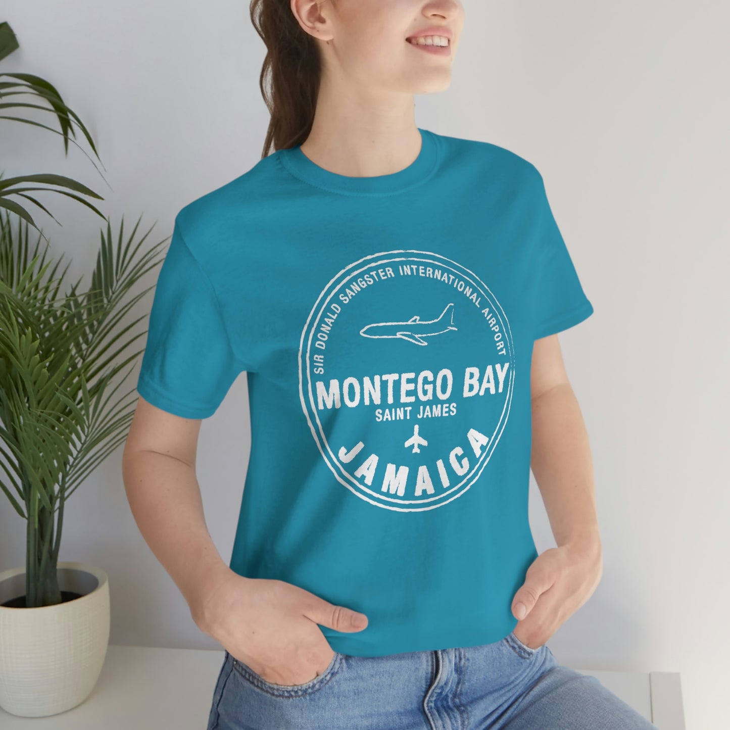 Montego Bay Jamaica Passport Stamp Vacation Travel Unisex T-shirt