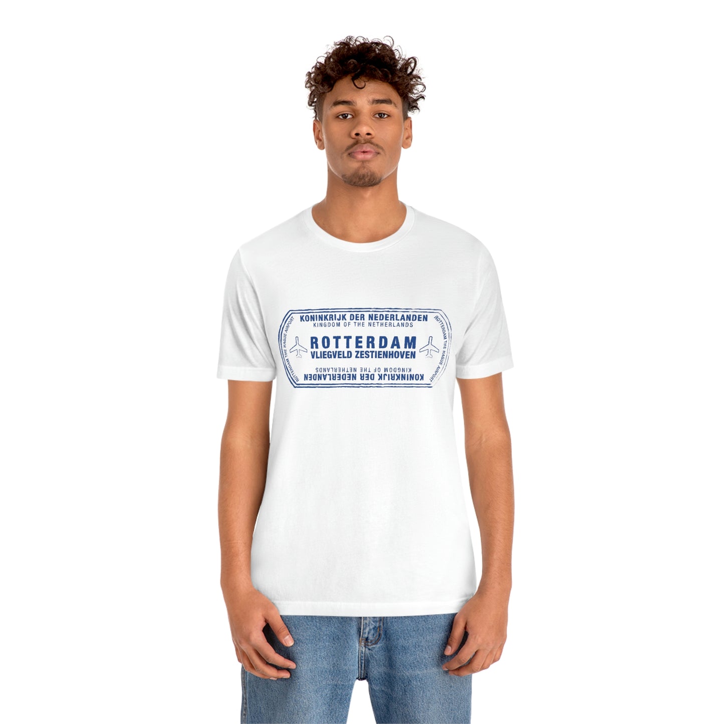 Rotterdam Netherlands Passport Stamp Vacation Travel Unisex T-shirt - Light