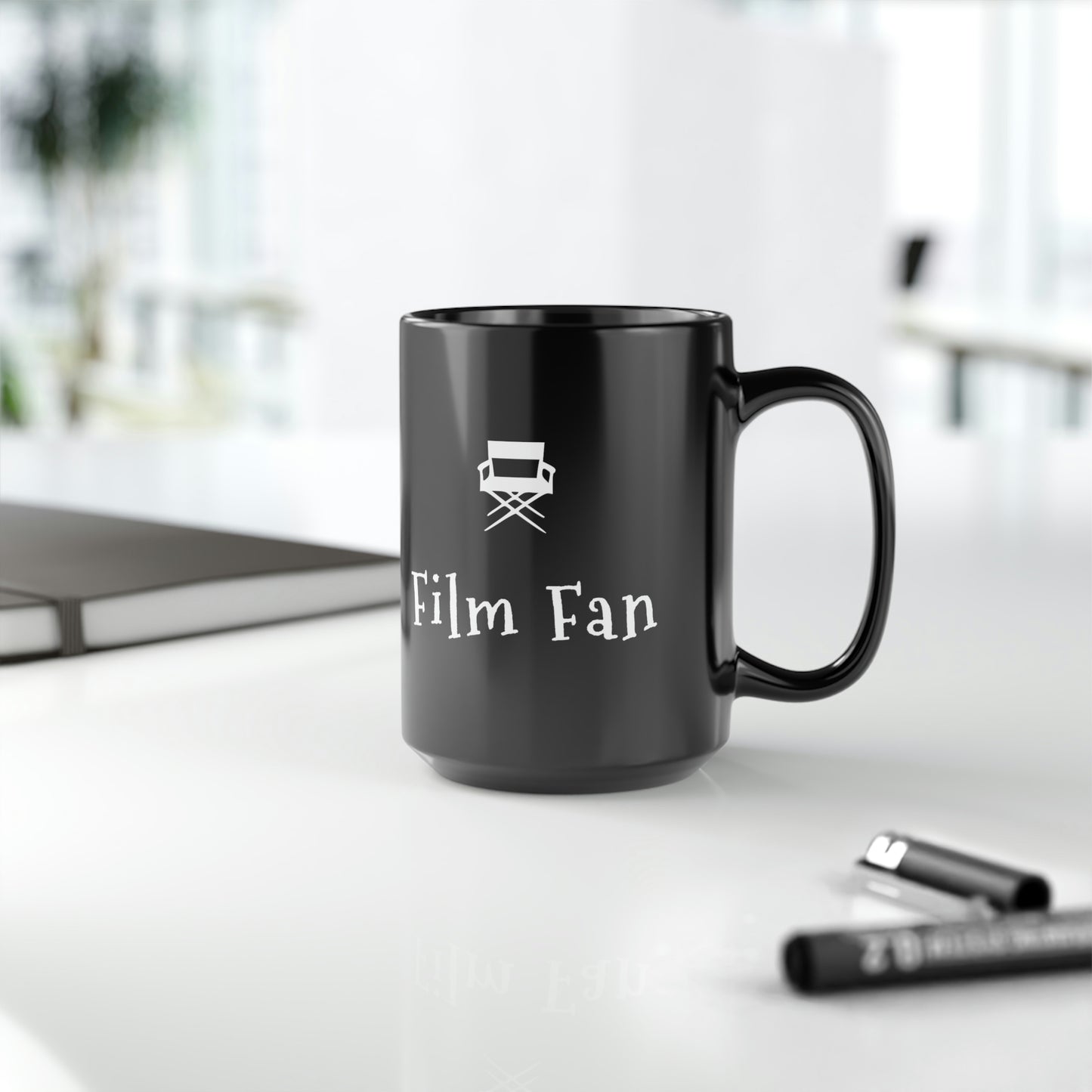 Film Fan Coffee or Tea Gift for Movie Lovers and Film Buffs - Black Mug, 15oz