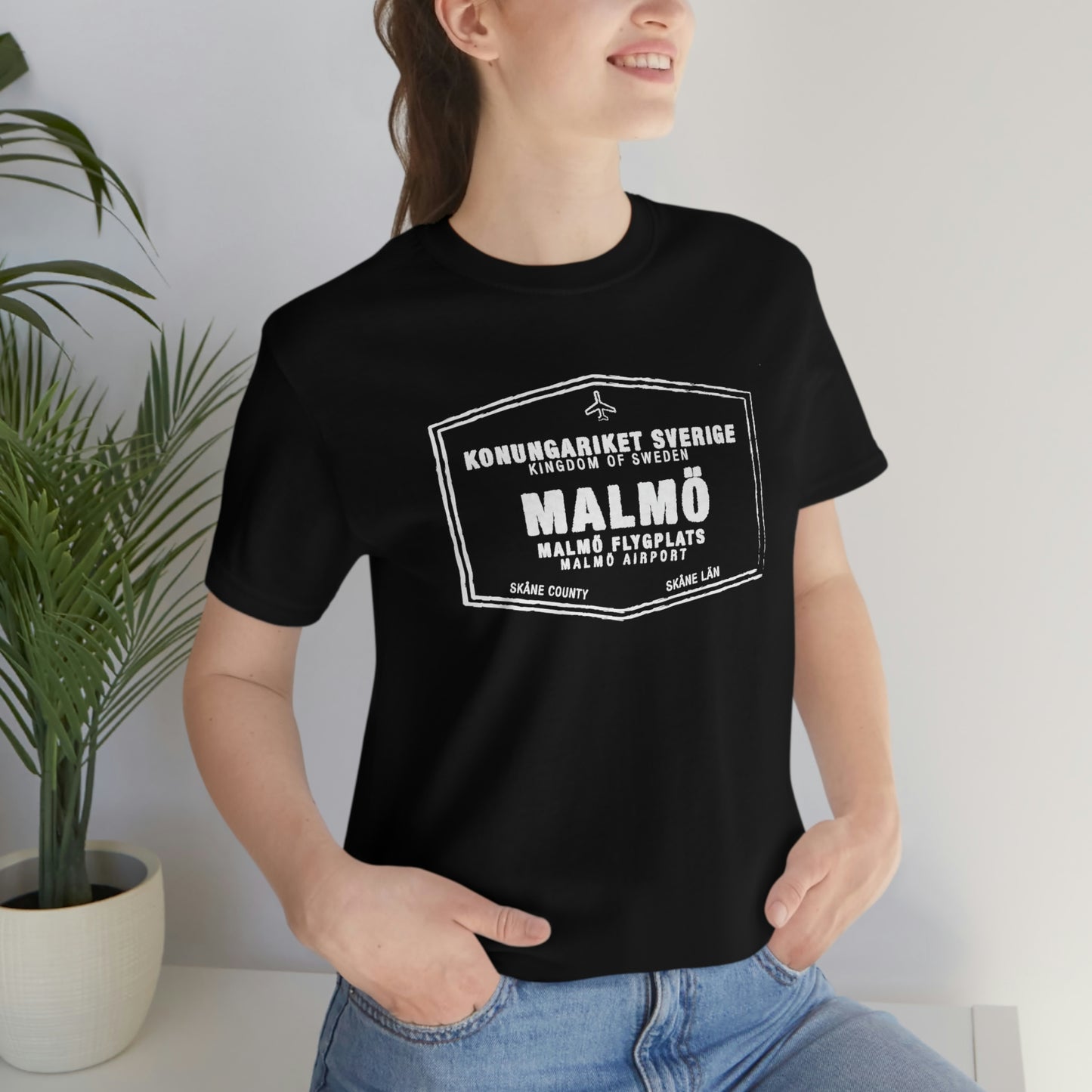 Malmo Sweden Passport Stamp Vacation Travel Unisex T-shirt