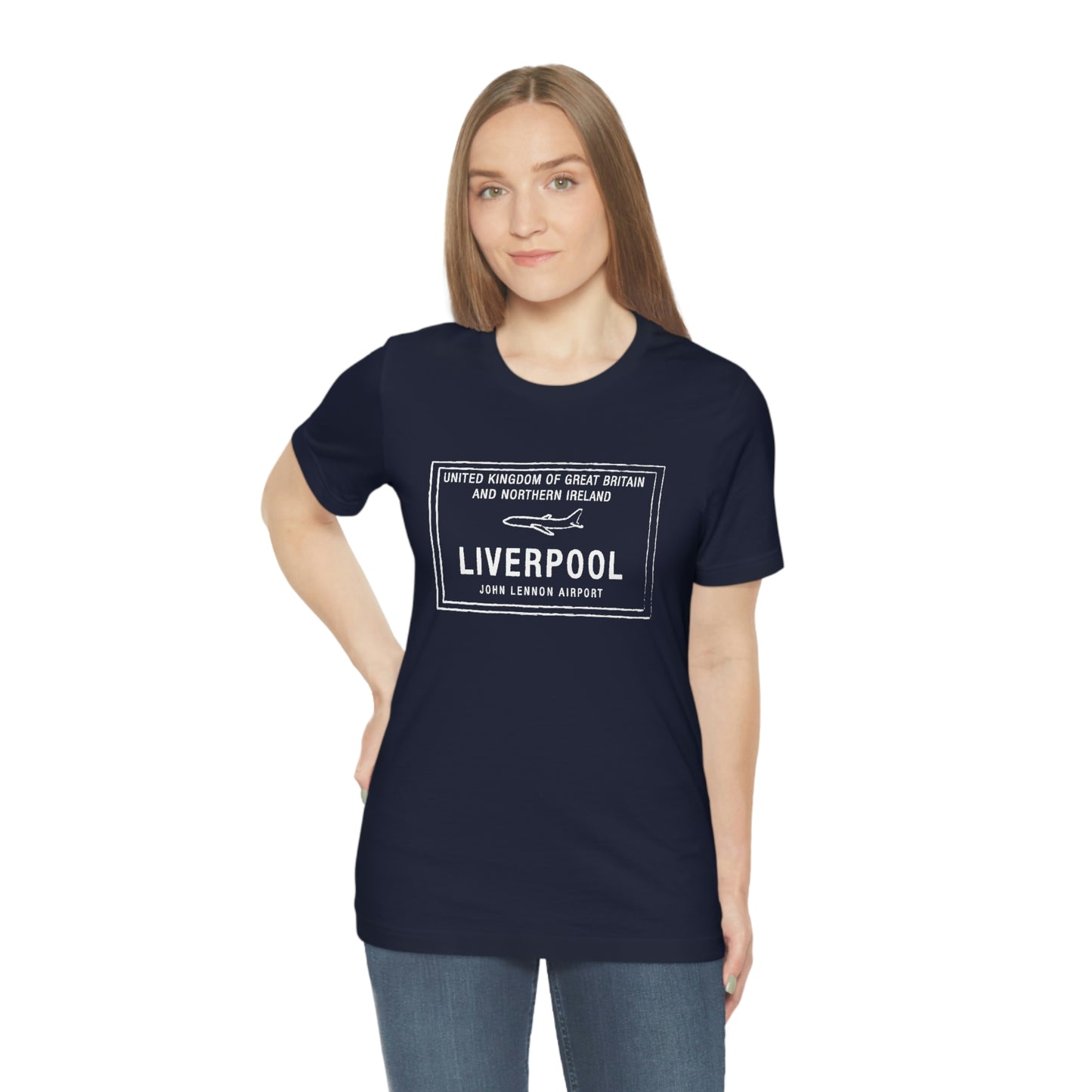 Liverpool John Lennon Airport Passport Stamp Vacation Travel Unisex T-shirt