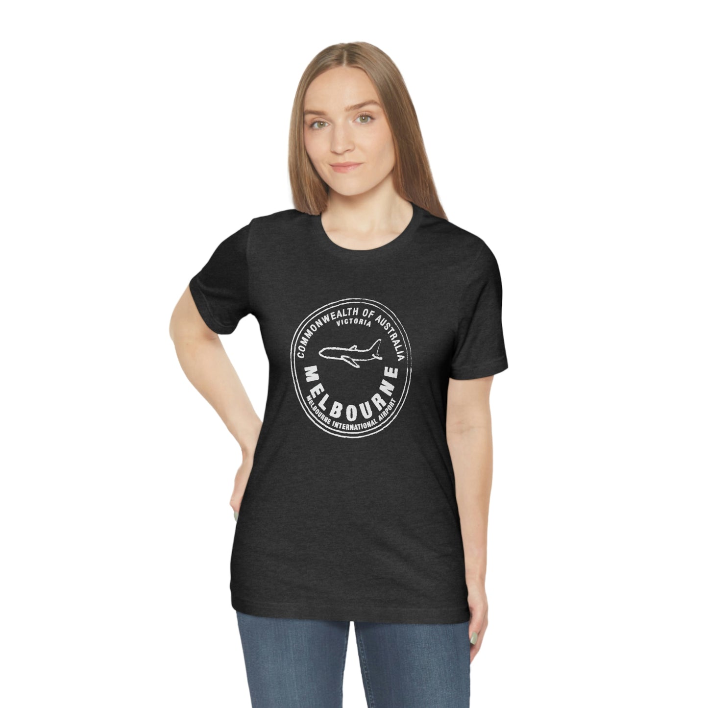 Melbourne Australia Passport Stamp Vacation Travel Unisex T-shirt