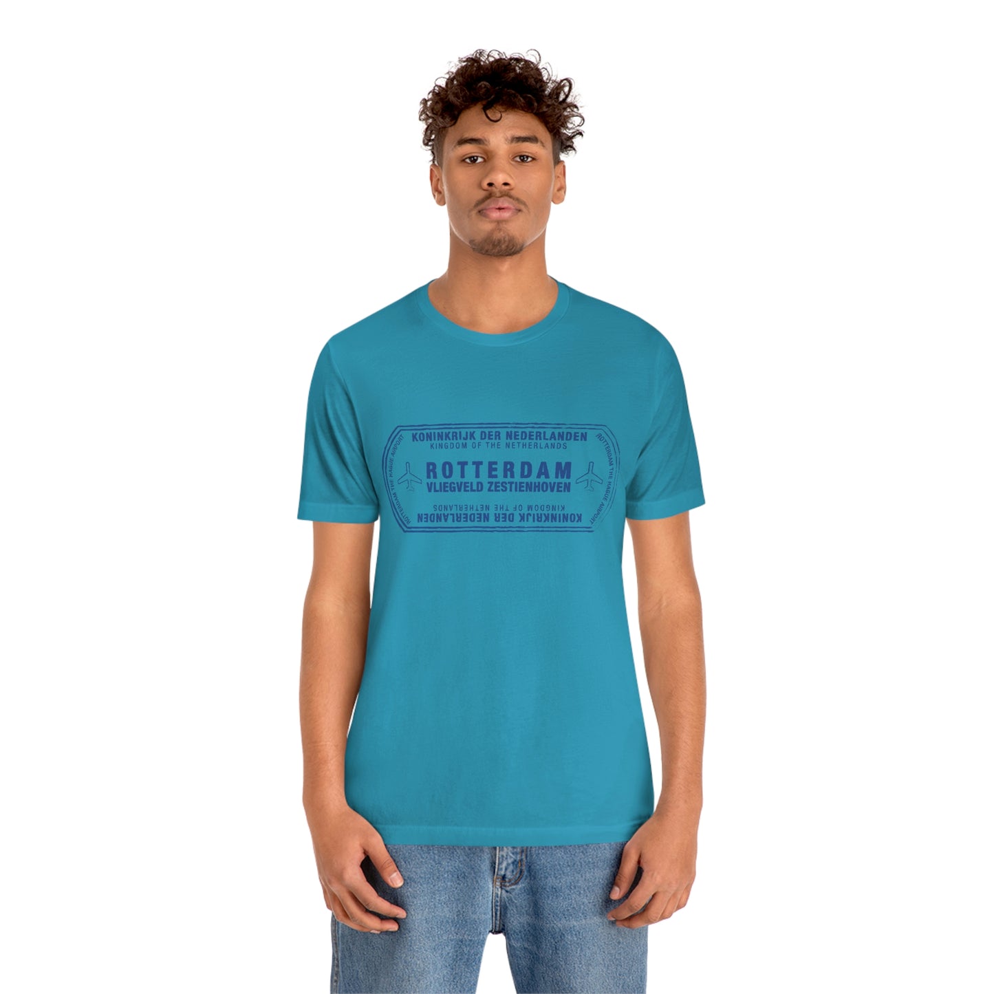 Rotterdam Netherlands Passport Stamp Vacation Travel Unisex T-shirt - Light