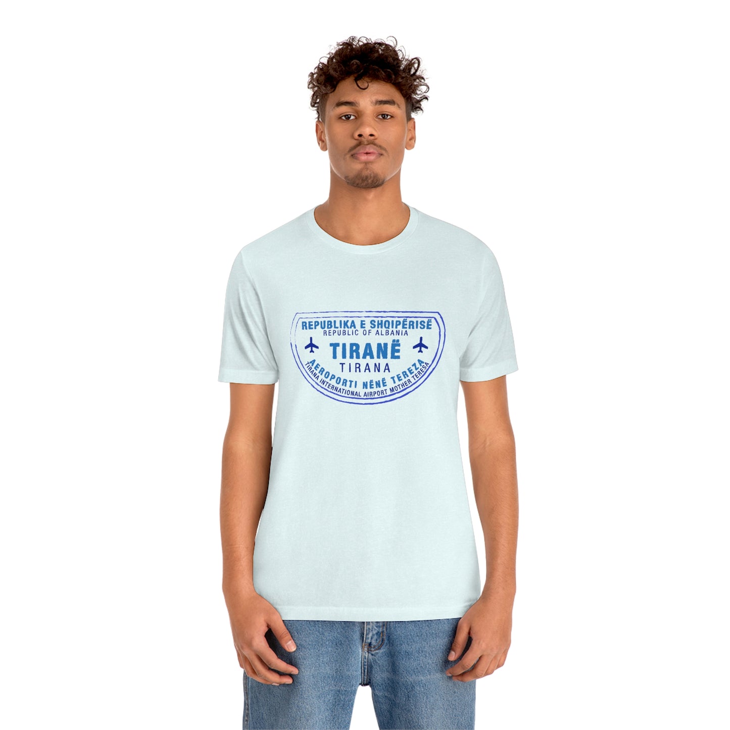 Tirana International Airport Nënë Tereza Passport Stamp Vacation Travel Unisex T-shirt