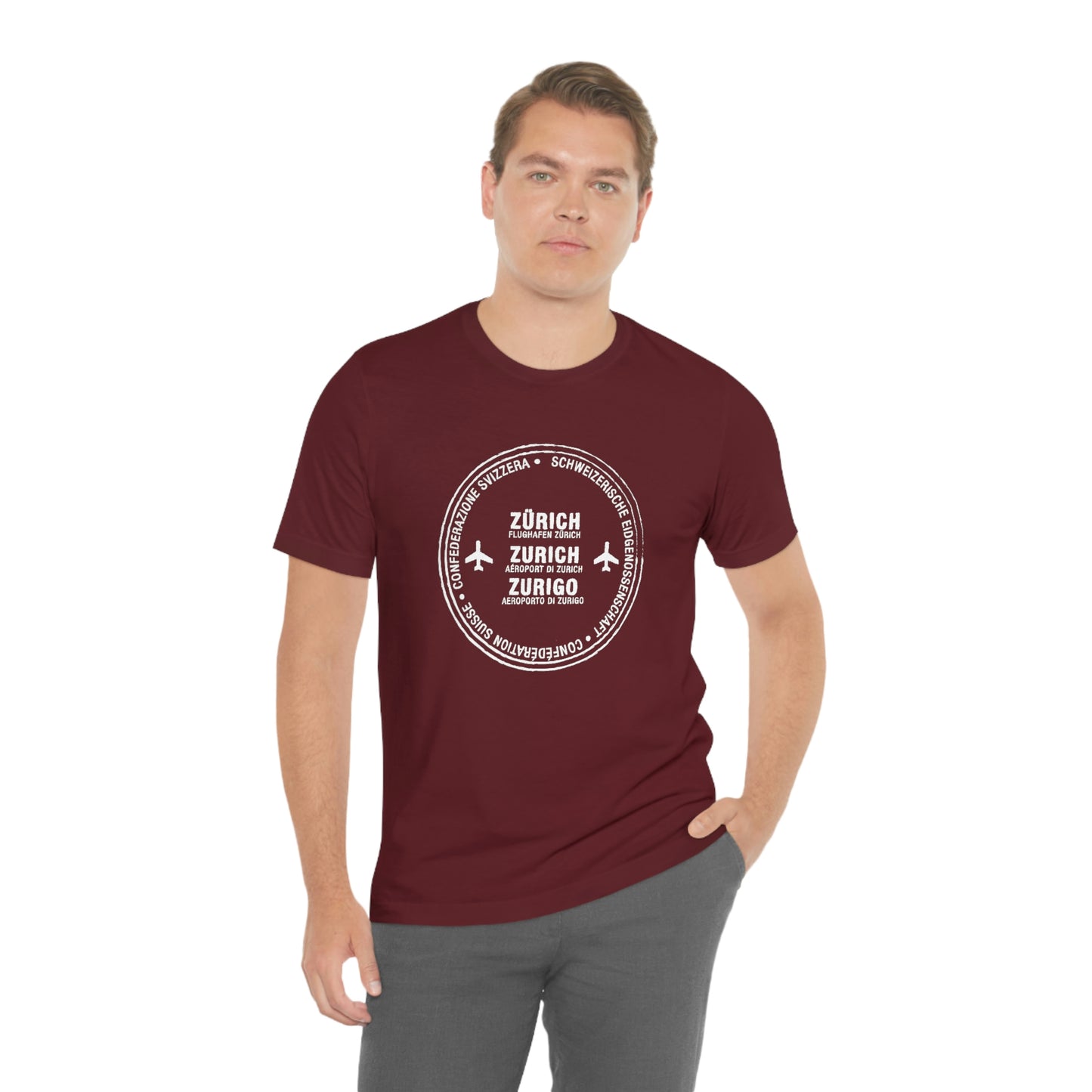 Zurich Switzerland Passport Stamp Vacation Travel Unisex T-shirt