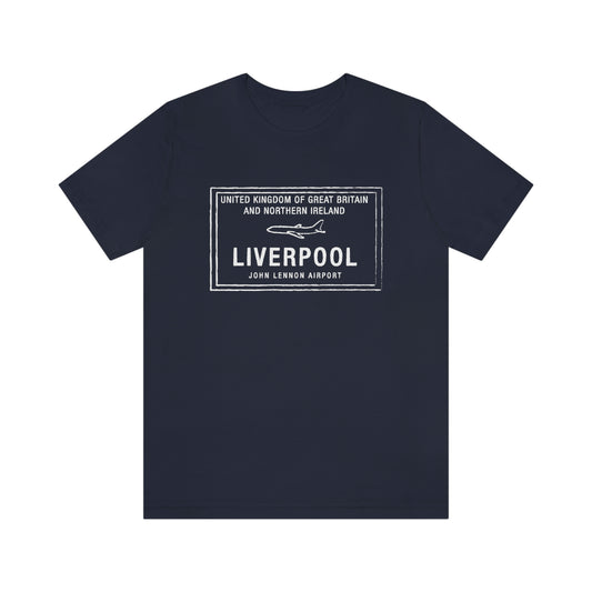 Liverpool John Lennon Airport Passport Stamp Vacation Travel Unisex T-shirt