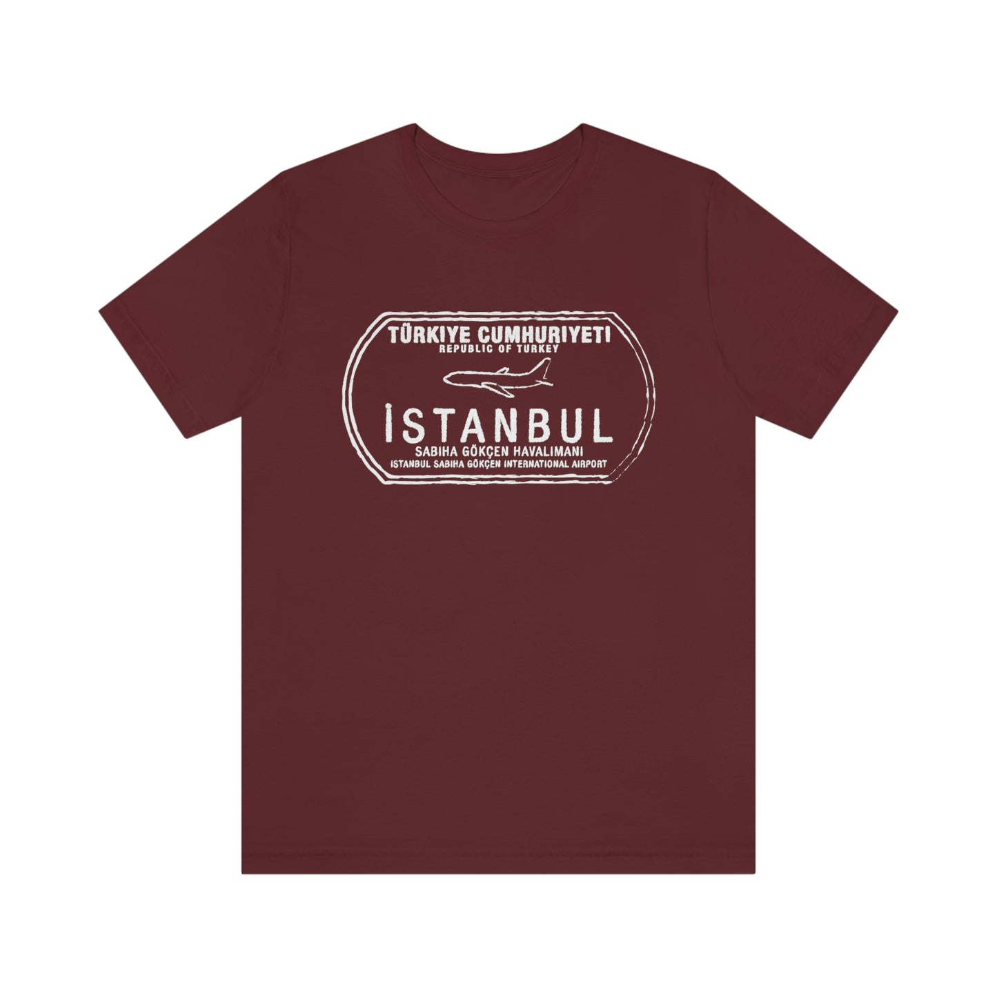 Istanbul Sabiha Gökçen International Airport Passport Stamp Vacation Travel Unisex T-shirt