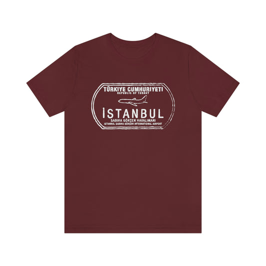 Istanbul Sabiha Gökçen International Airport Passport Stamp Vacation Travel Unisex T-shirt