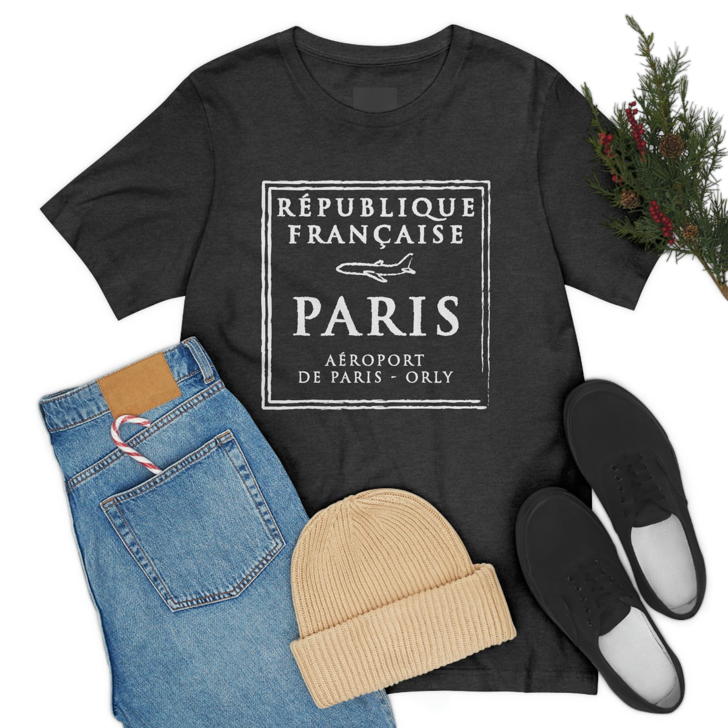 Paris France Passport Stamp Vacation Travel Souvenir Unisex T-shirt