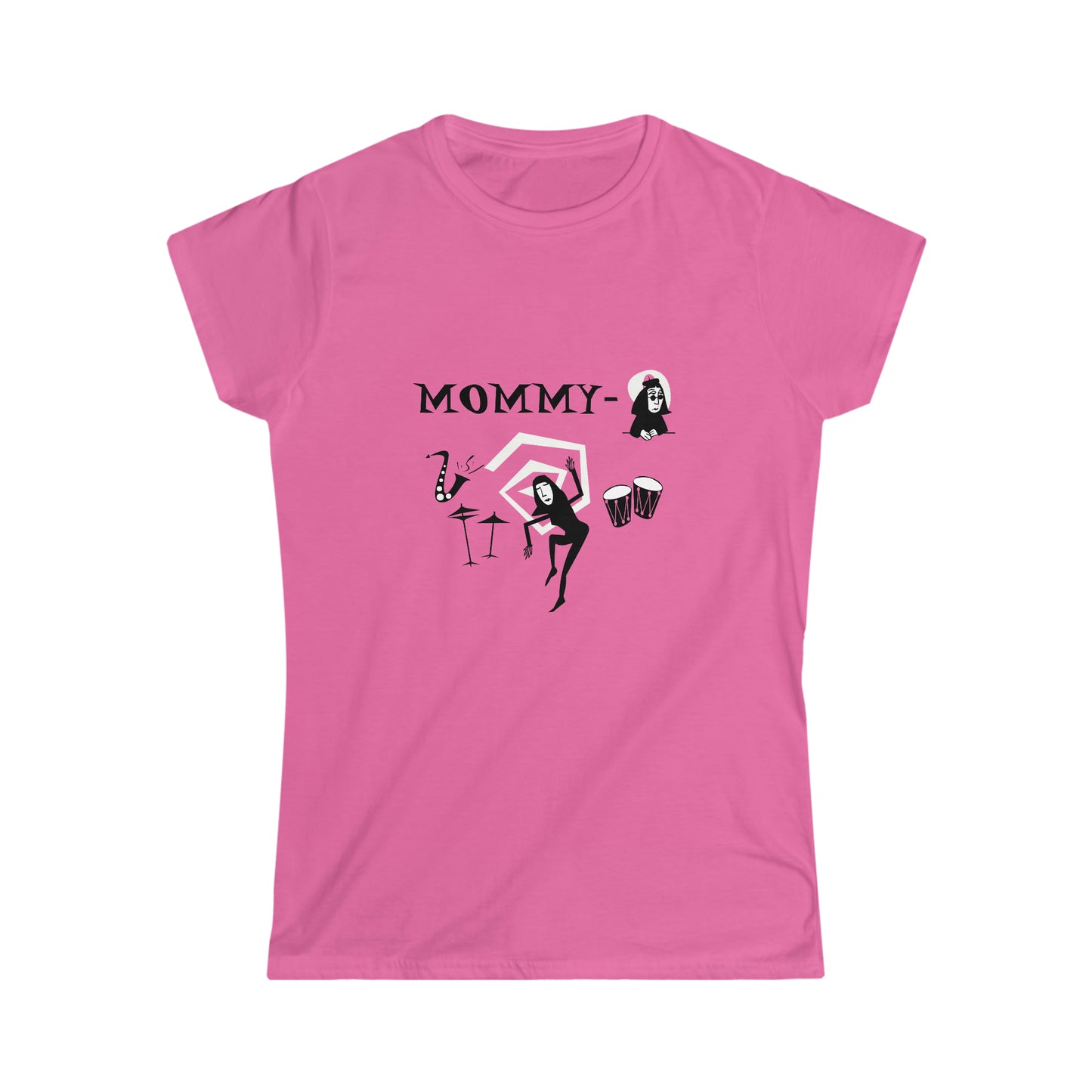 Mother's Day T-shirt - Cool Mommy-O Beatnik Dancer Women's Softstyle Light Bkg