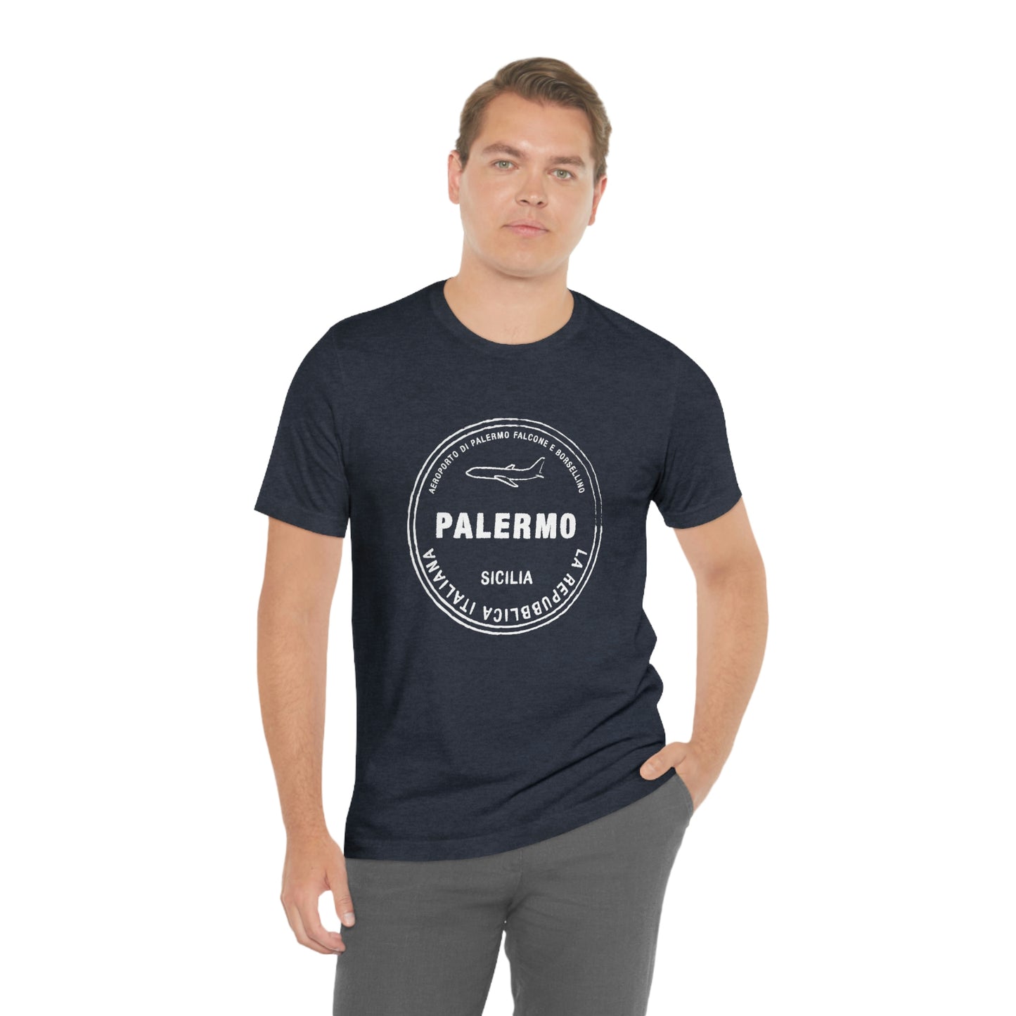 Palermo Sicily Italy Passport Stamp Vacation Travel Unisex T-shirt