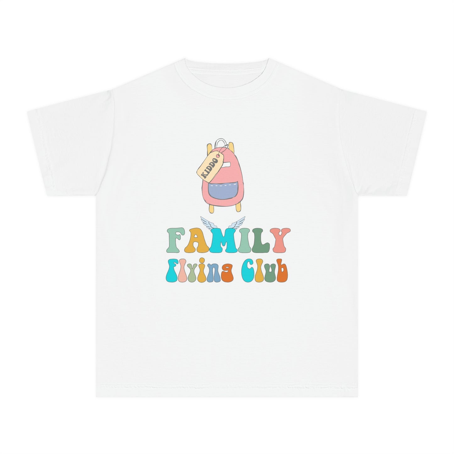 Family Flying Club - Kiddo Backpack - Family Matching Shirts - Youth Midweight Tee